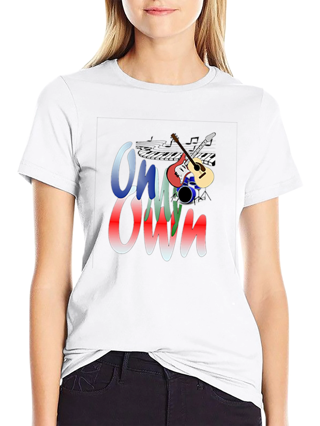 Black Musical Instrument Graphic Black T-Shirt view 9