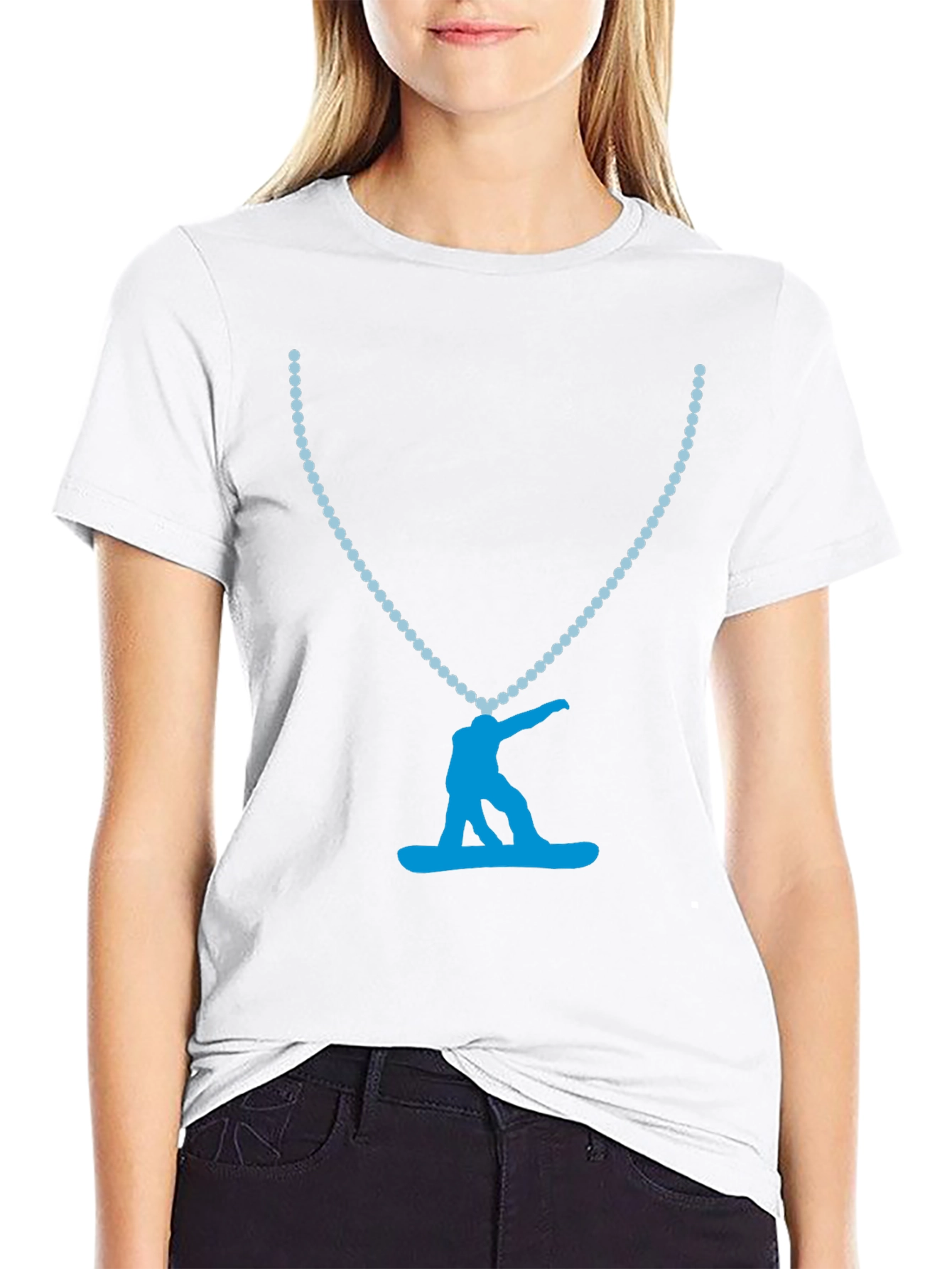 Black Snowboarder Pendant Tee - Cool Graphic Print view 9