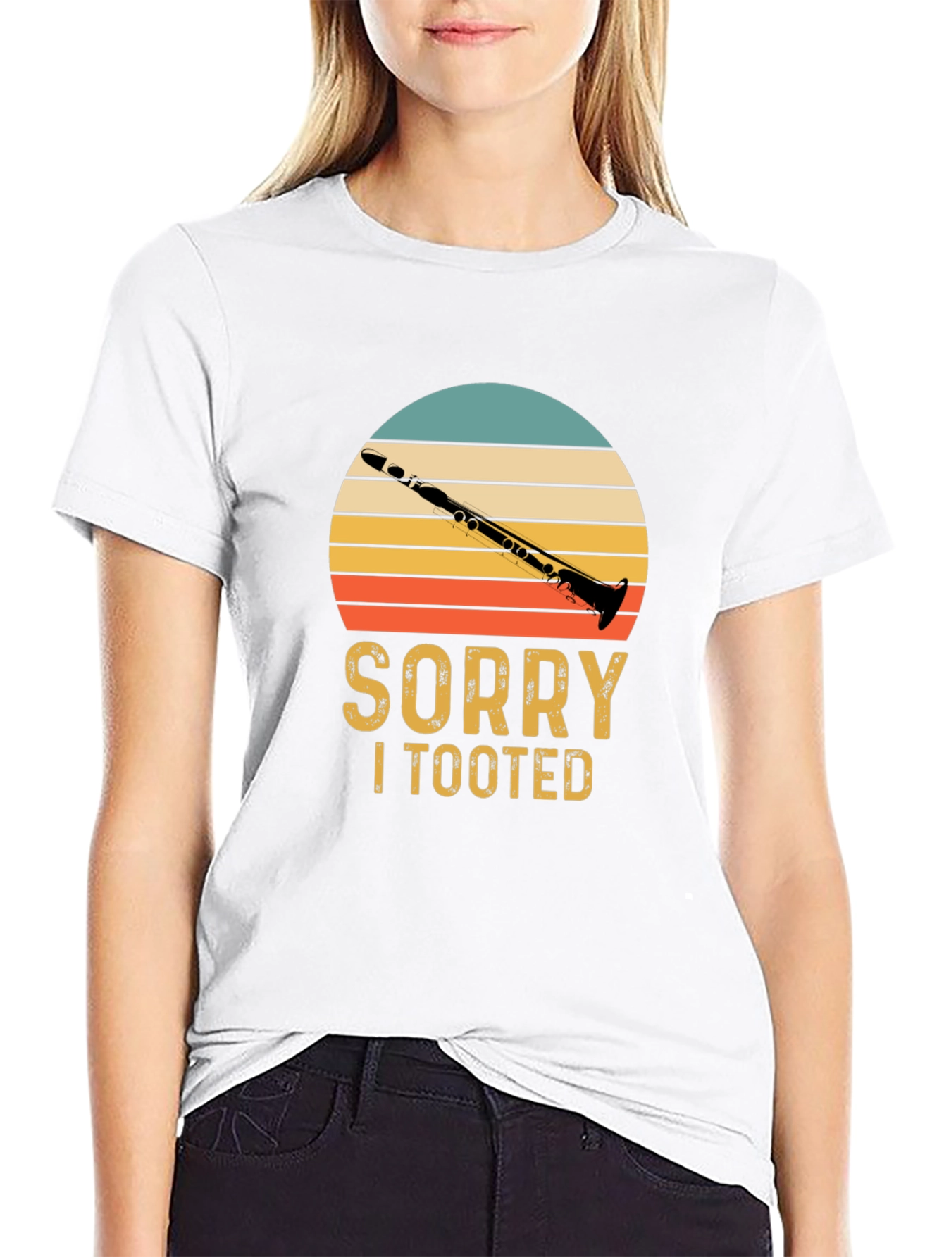 Black Sorry I Tooted Clarinet T-Shirt view 9