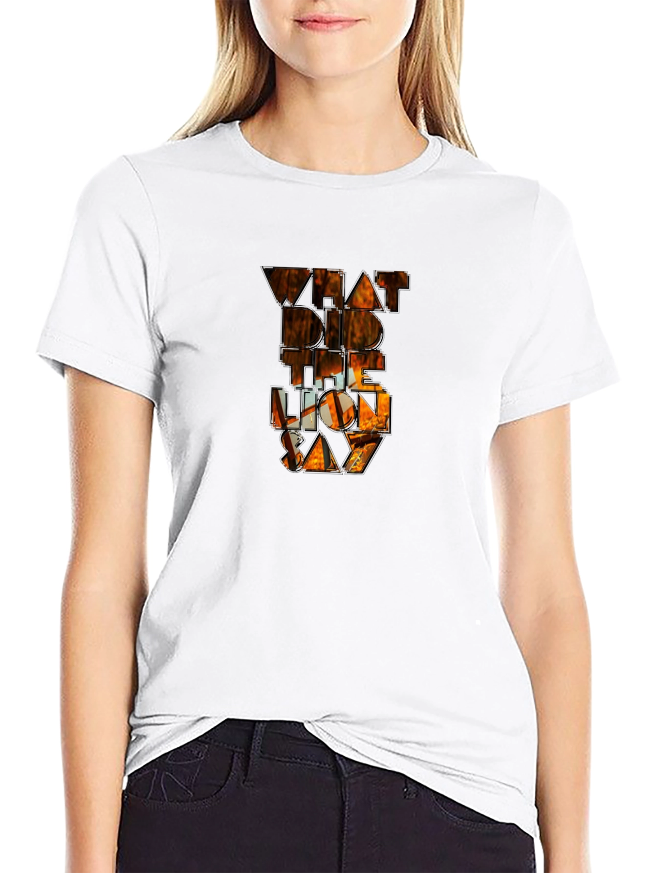 Black What Did The Lion Say Black T-Shirt view 9