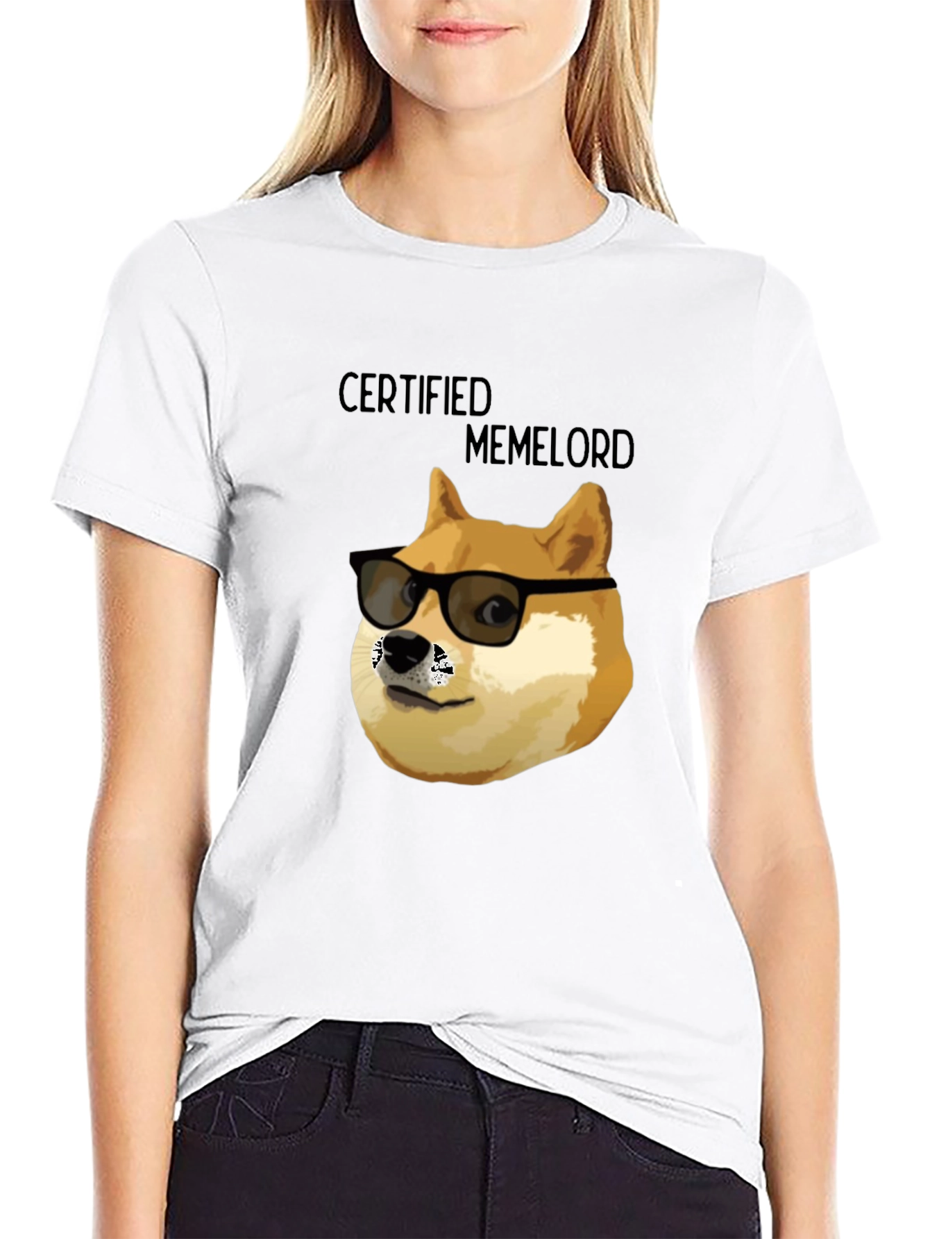 Black Certified Memelord Doge T-Shirt view 9
