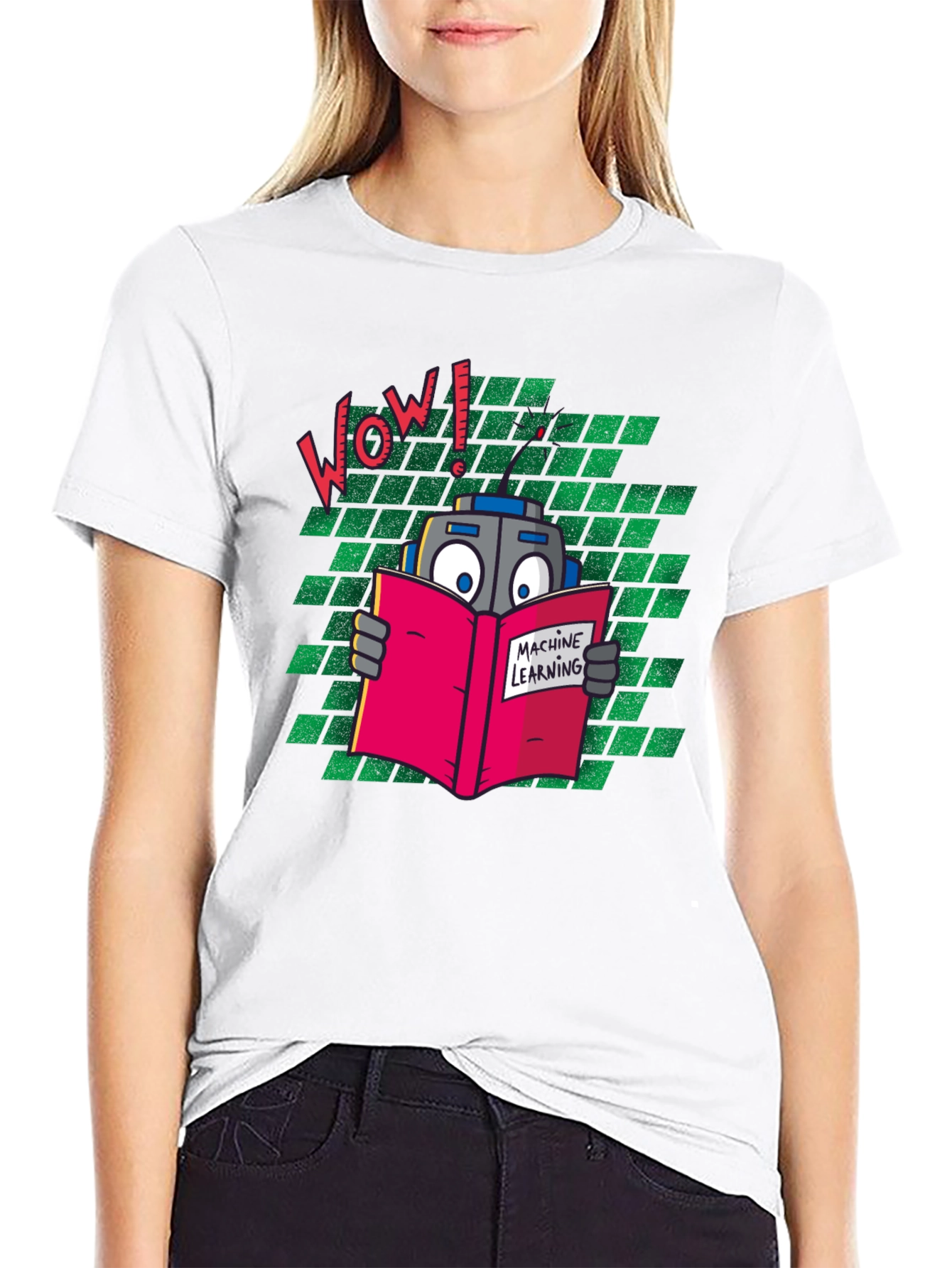 Black Machine Learning Robot T-Shirt view 9