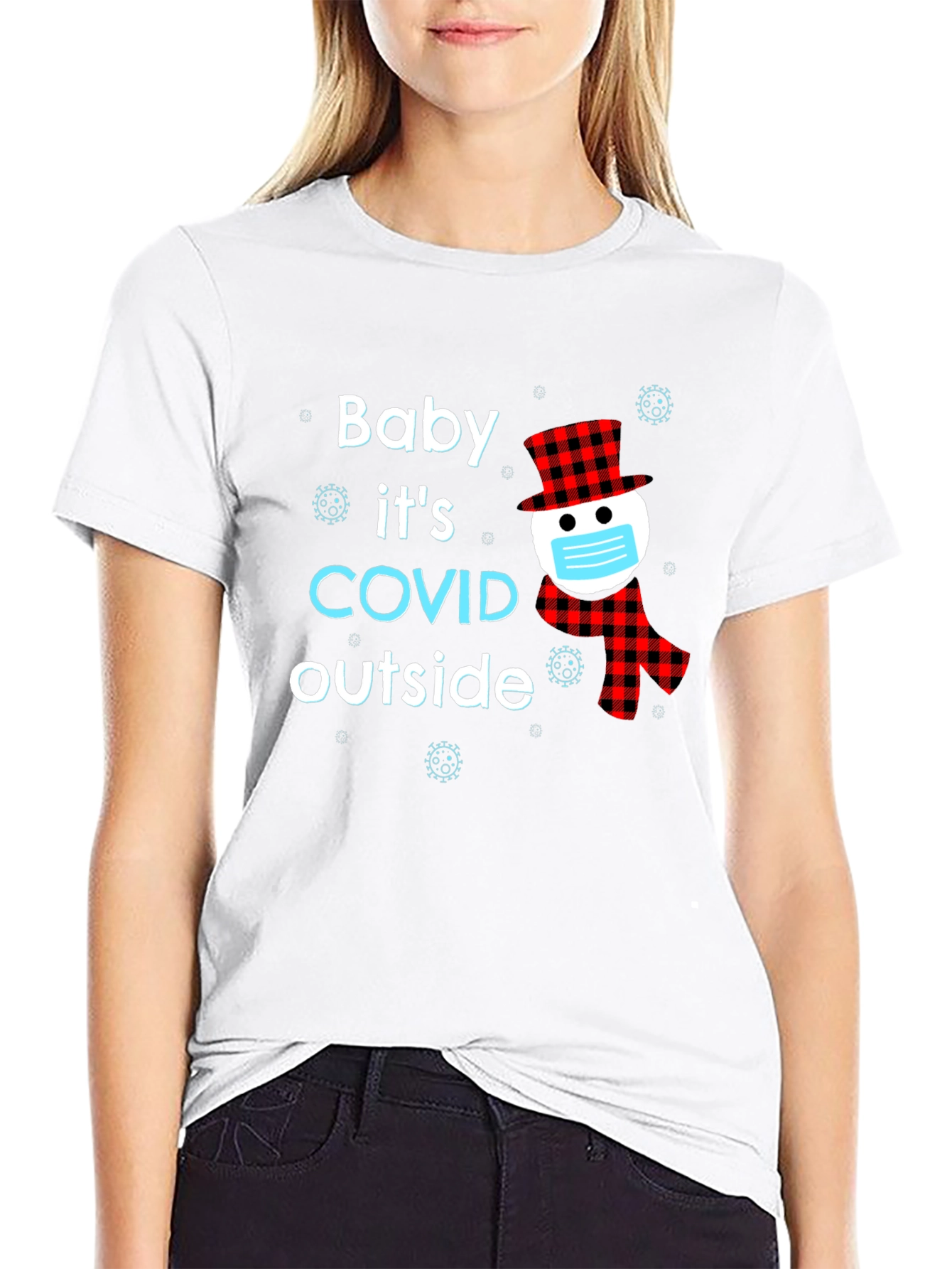 Black Baby It's COVID Outside Novelty T-Shirt view 9