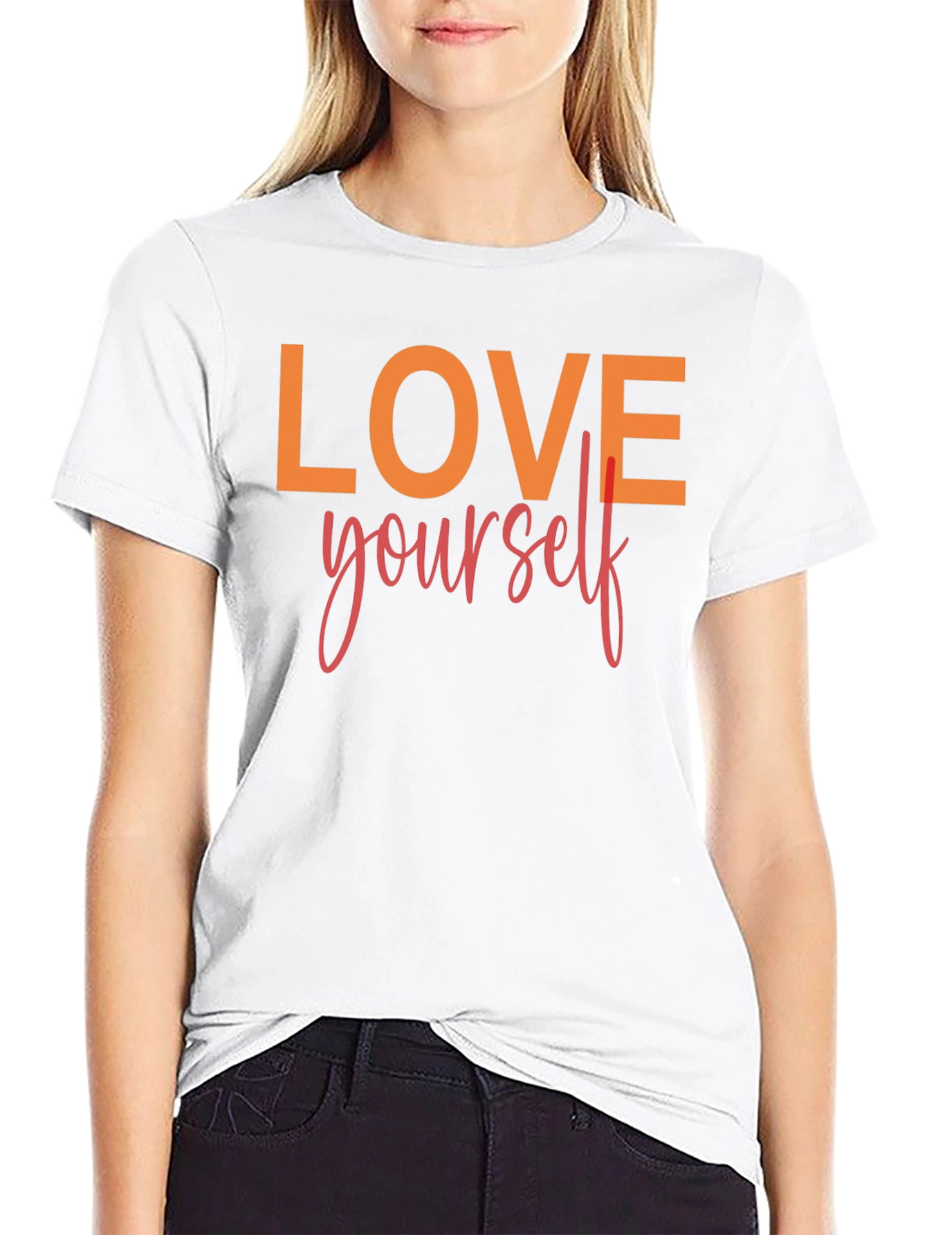 Black Love Yourself Graphic Tee - Black view 9