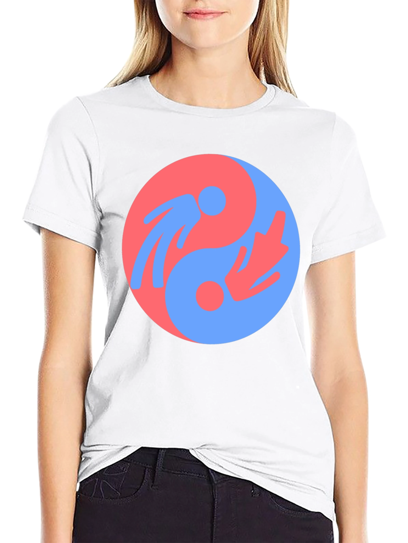 Black Yin Yang Harmony Graphic Tee - Unisex Black T-Shirt view 9