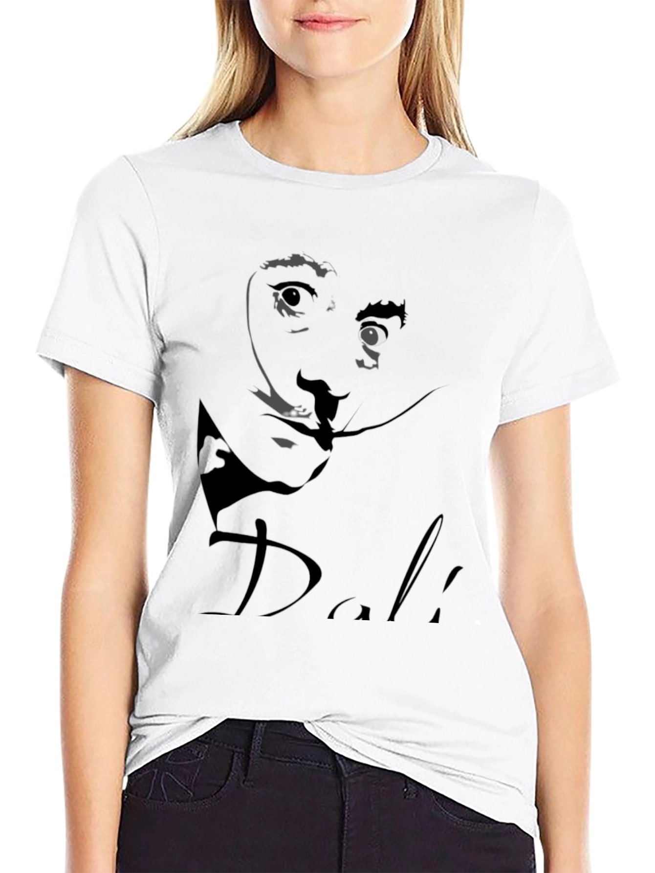 Black Salvador Dali Graphic Print Black T-Shirt view 9