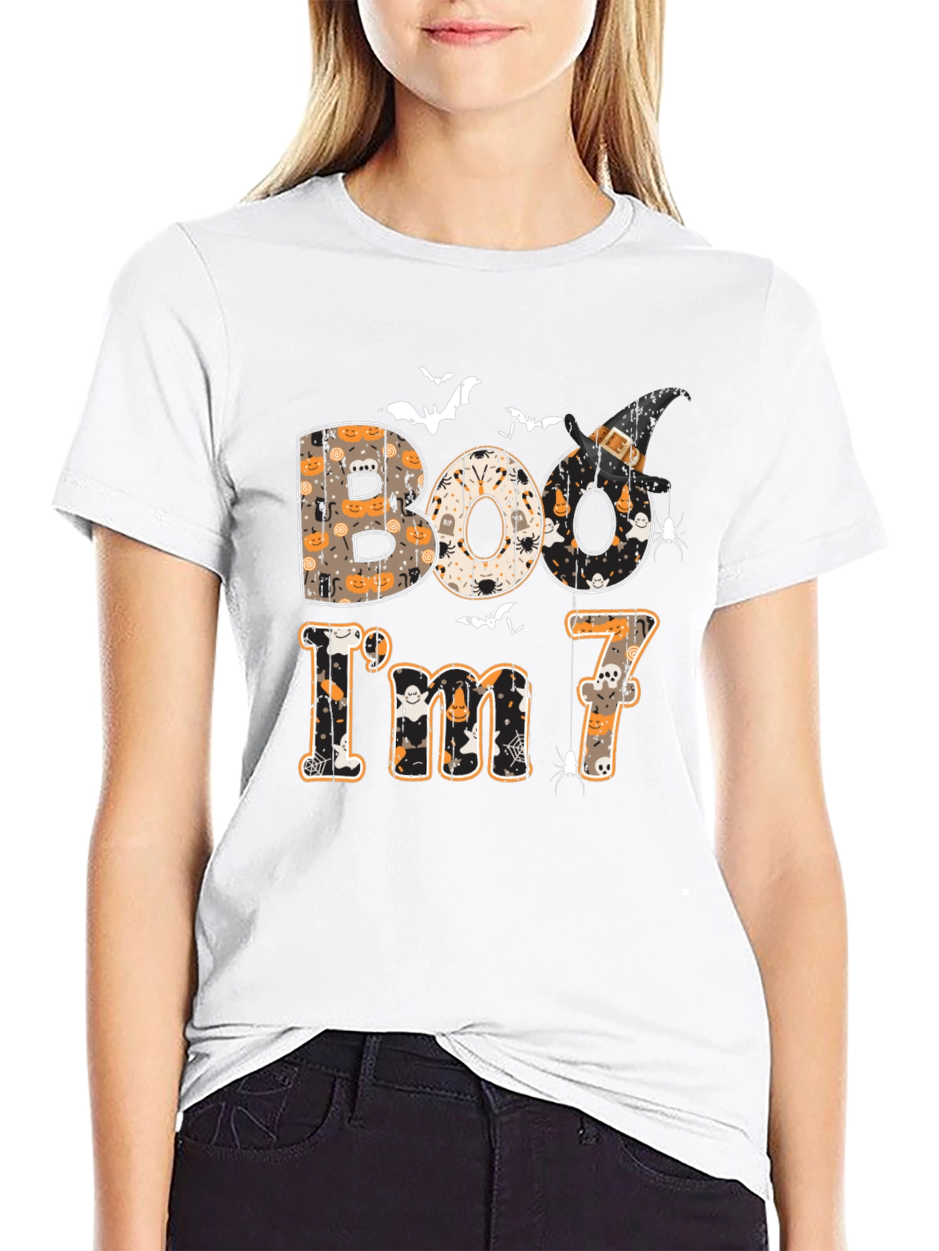 Boo I'm 7 Halloween Kids T-Shirt - 9