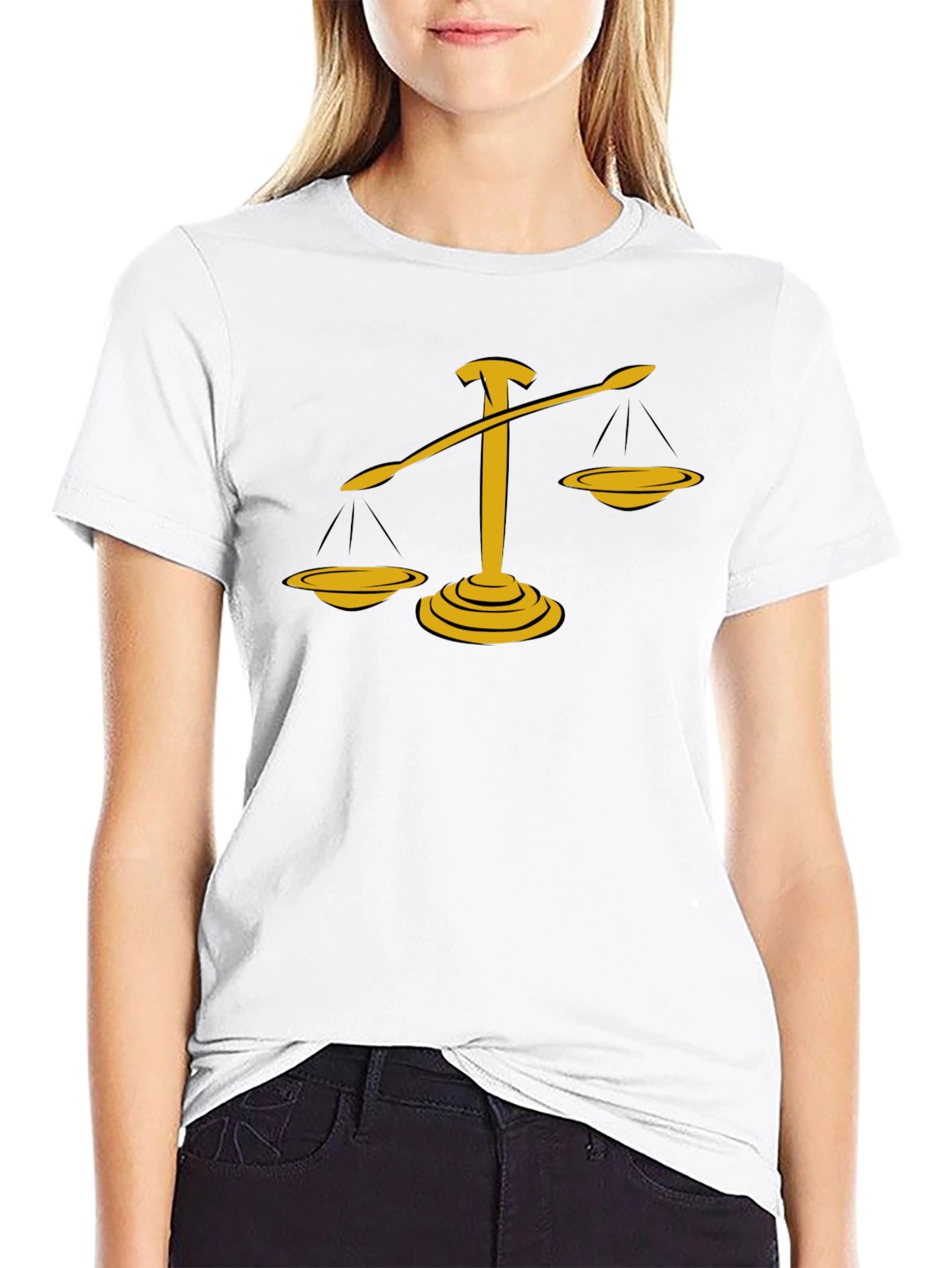 Justice Scales Graphic Tee - Black Cotton Blend - 9