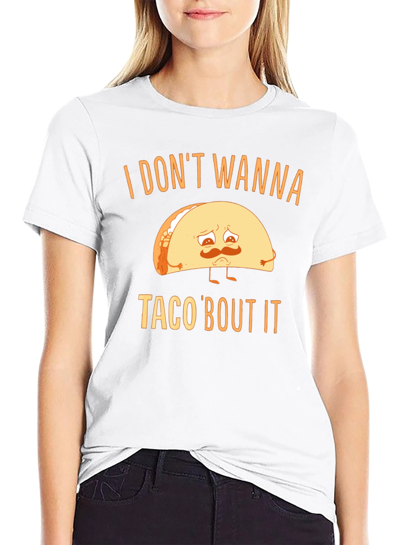 Black Sad Taco T-Shirt - I Don't Wanna Taco 'Bout It Graphic Tee view 9