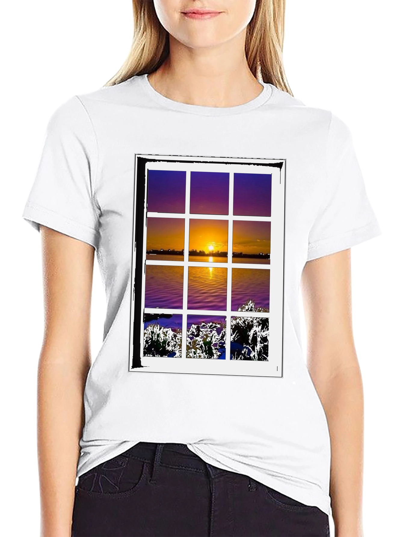 Black Sunset Window T-Shirt - Nature Lover's Tee view 9