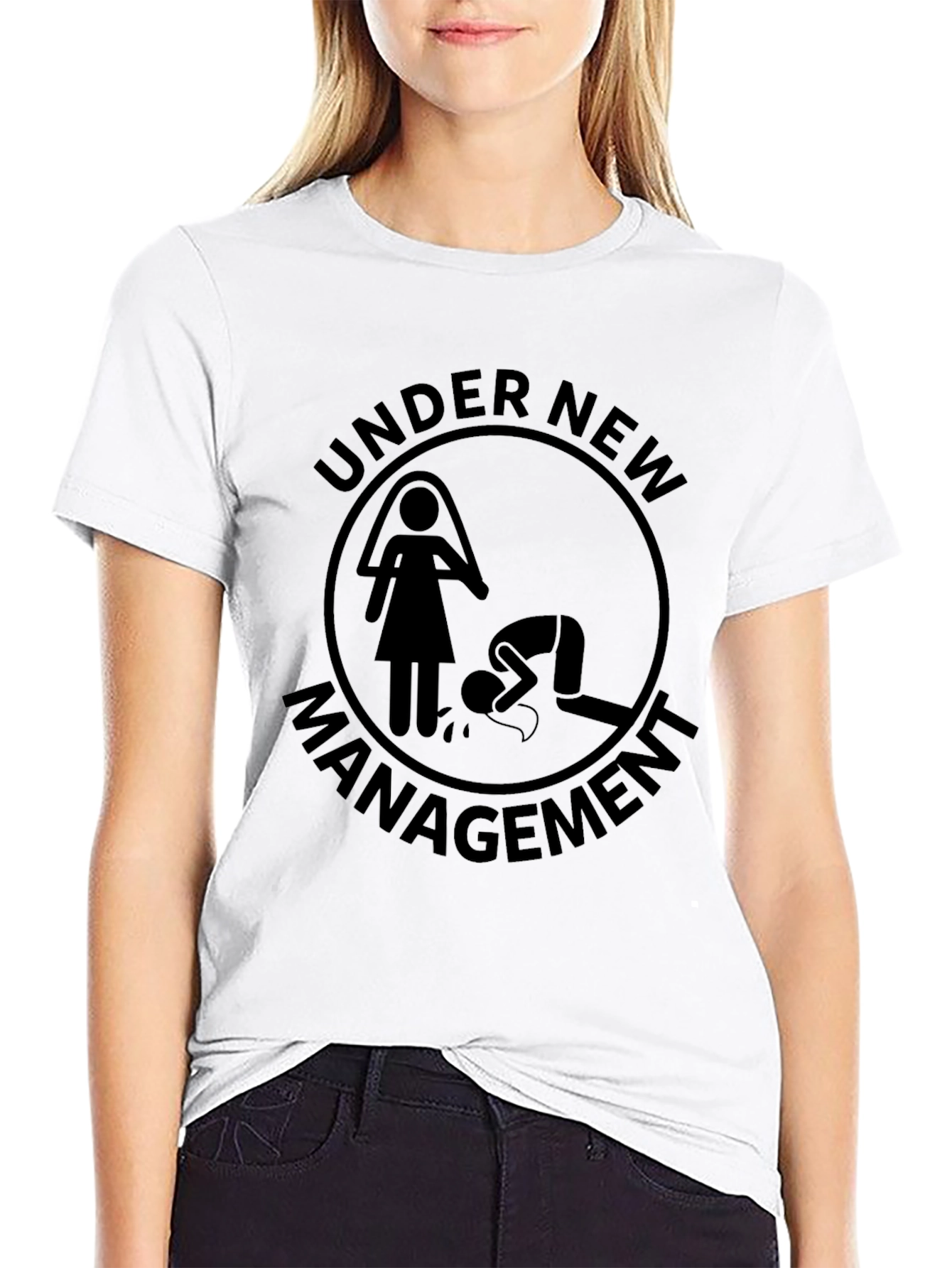 Black Under New Management Funny T-Shirt Groom Humor Tee view 9