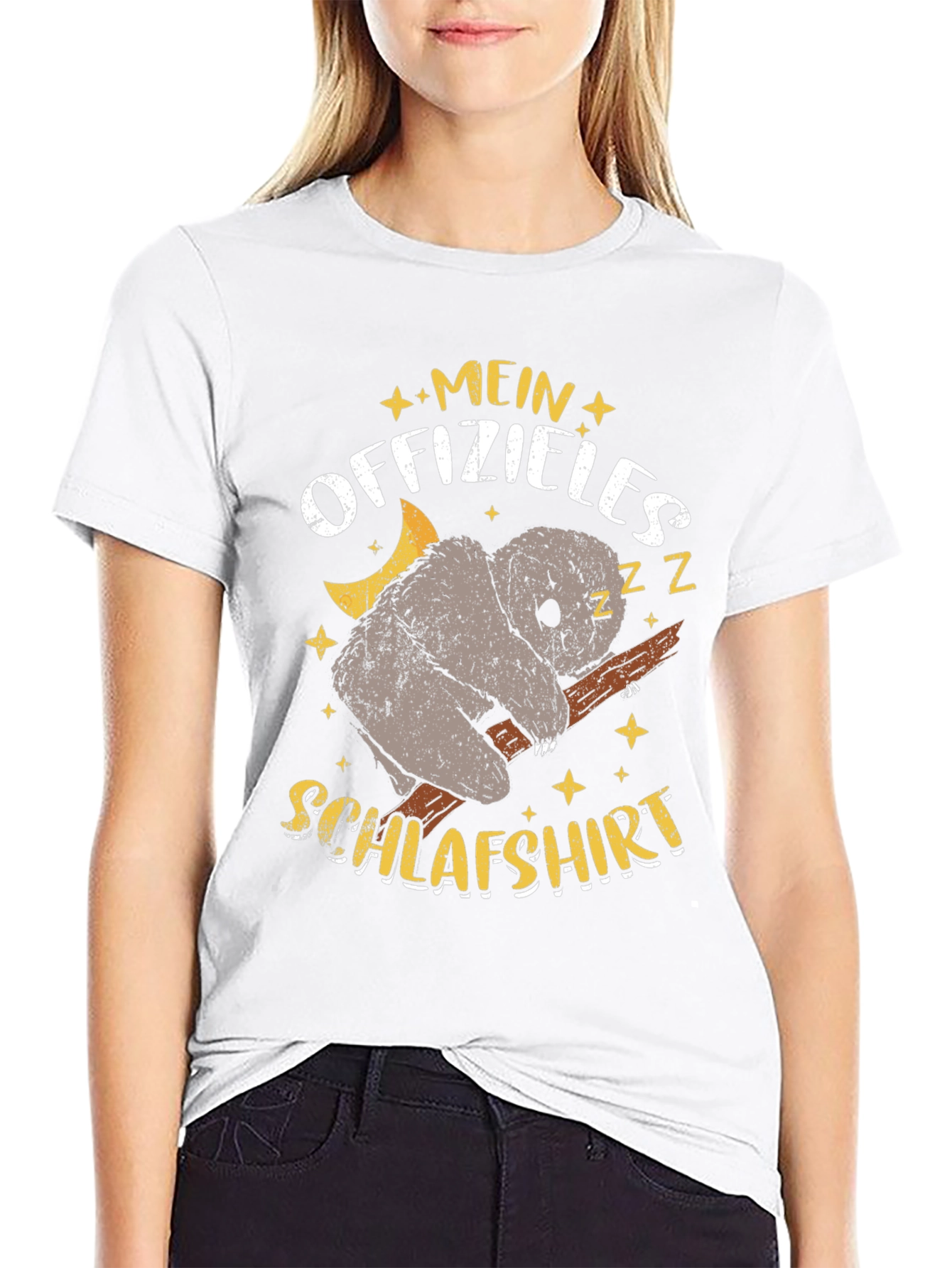 Black Funny German Koala Sleep T-Shirt view 9
