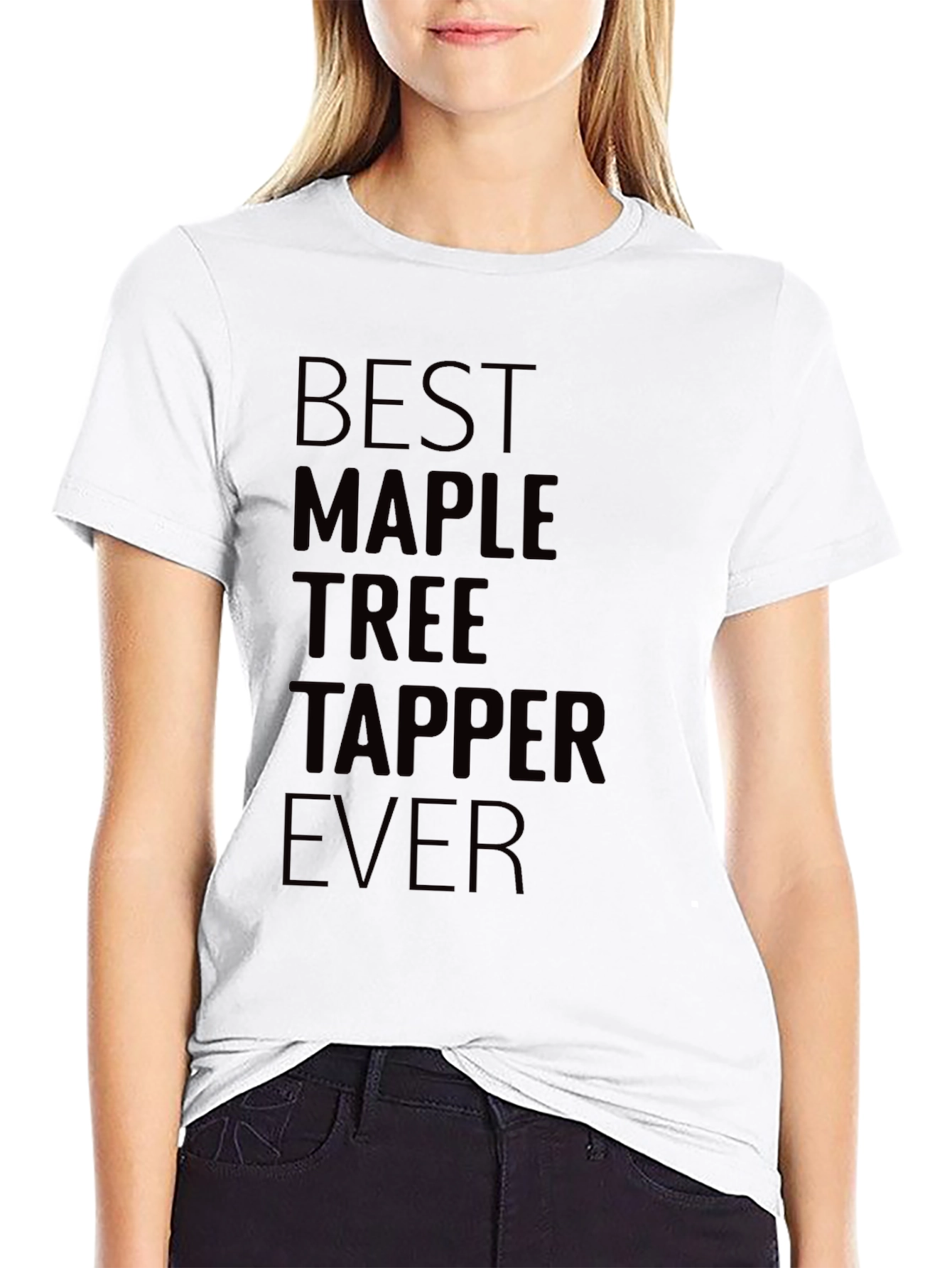 Black Best Maple Tree Tapper Ever Graphic T-Shirt view 9
