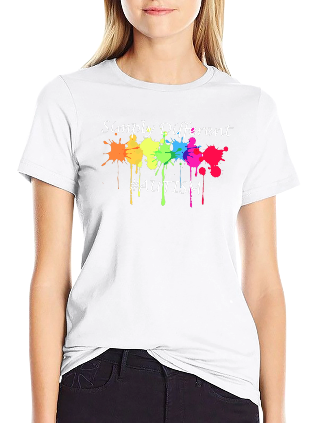 Black Simply Different Autism Awareness T-Shirt view 9