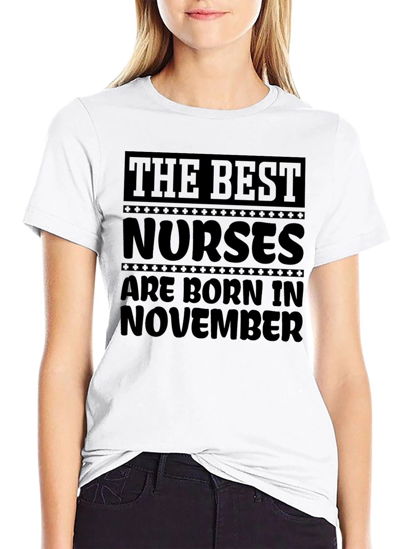 Black Best Nurses Born in November Black T-Shirt view 9