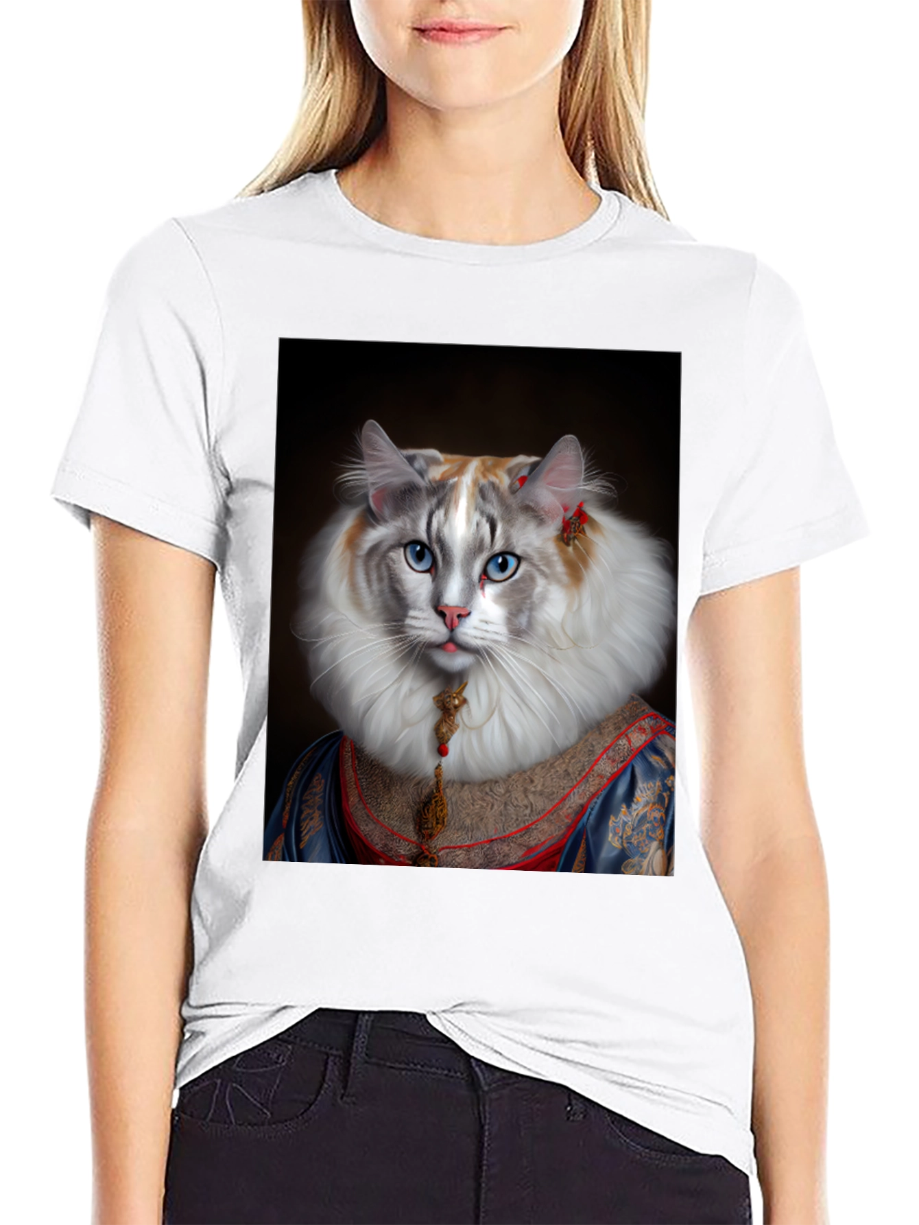 Black Cat Royalty Graphic T-Shirt - Unique Design view 9