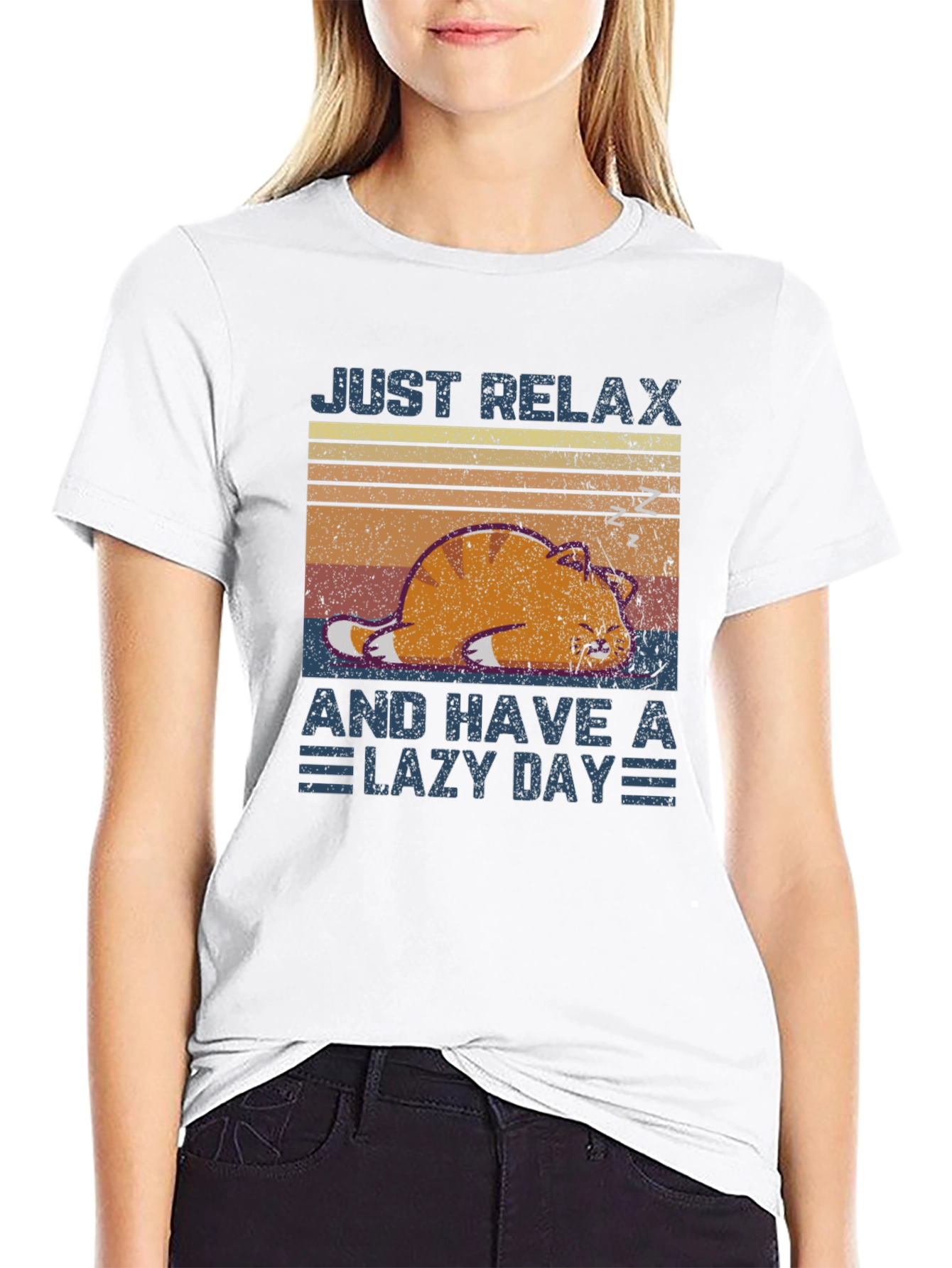 Black Just Relax Lazy Day T-Shirt view 9