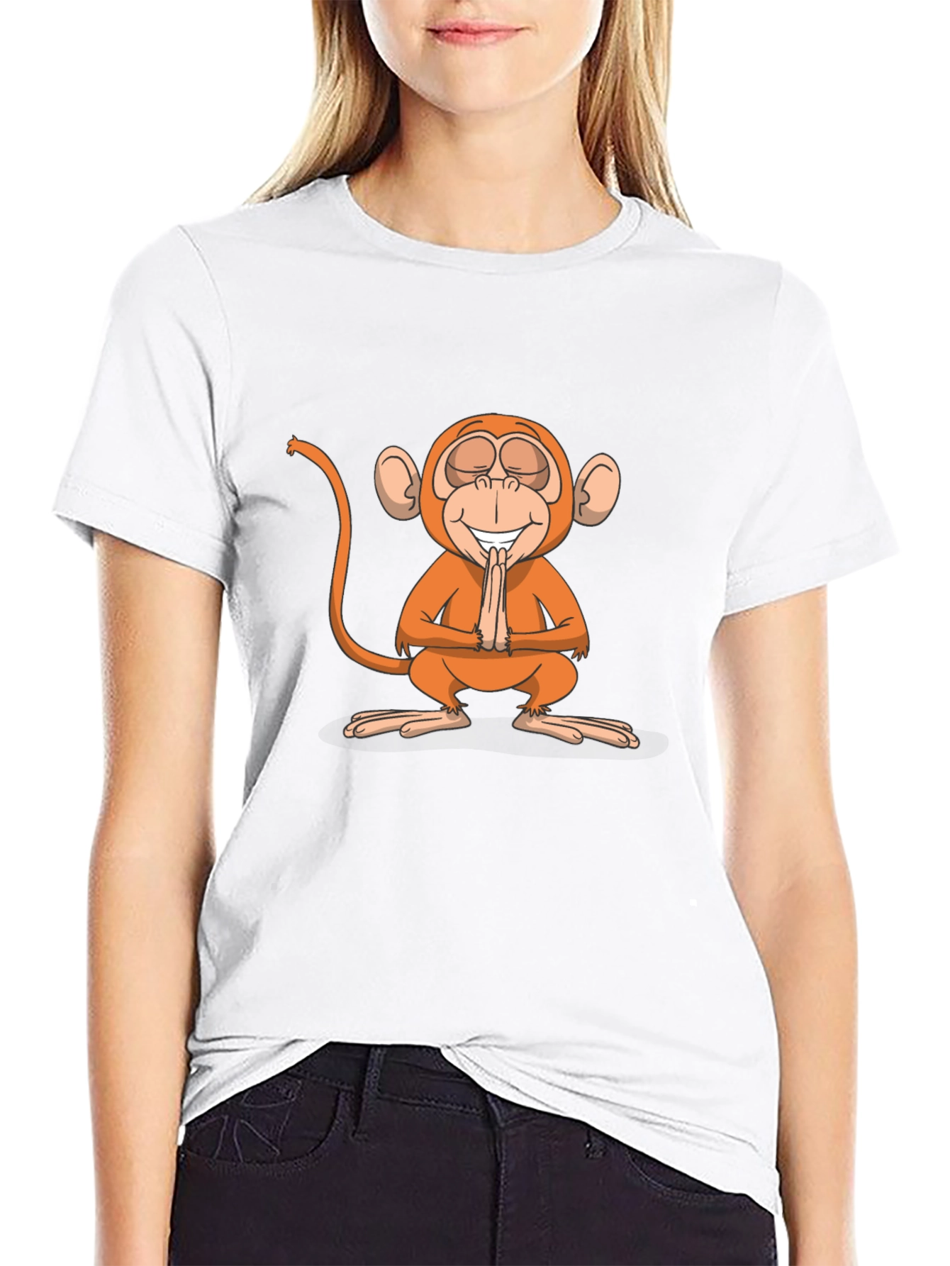 Black Zen Monkey Graphic Tee - Black Unisex T-Shirt view 9