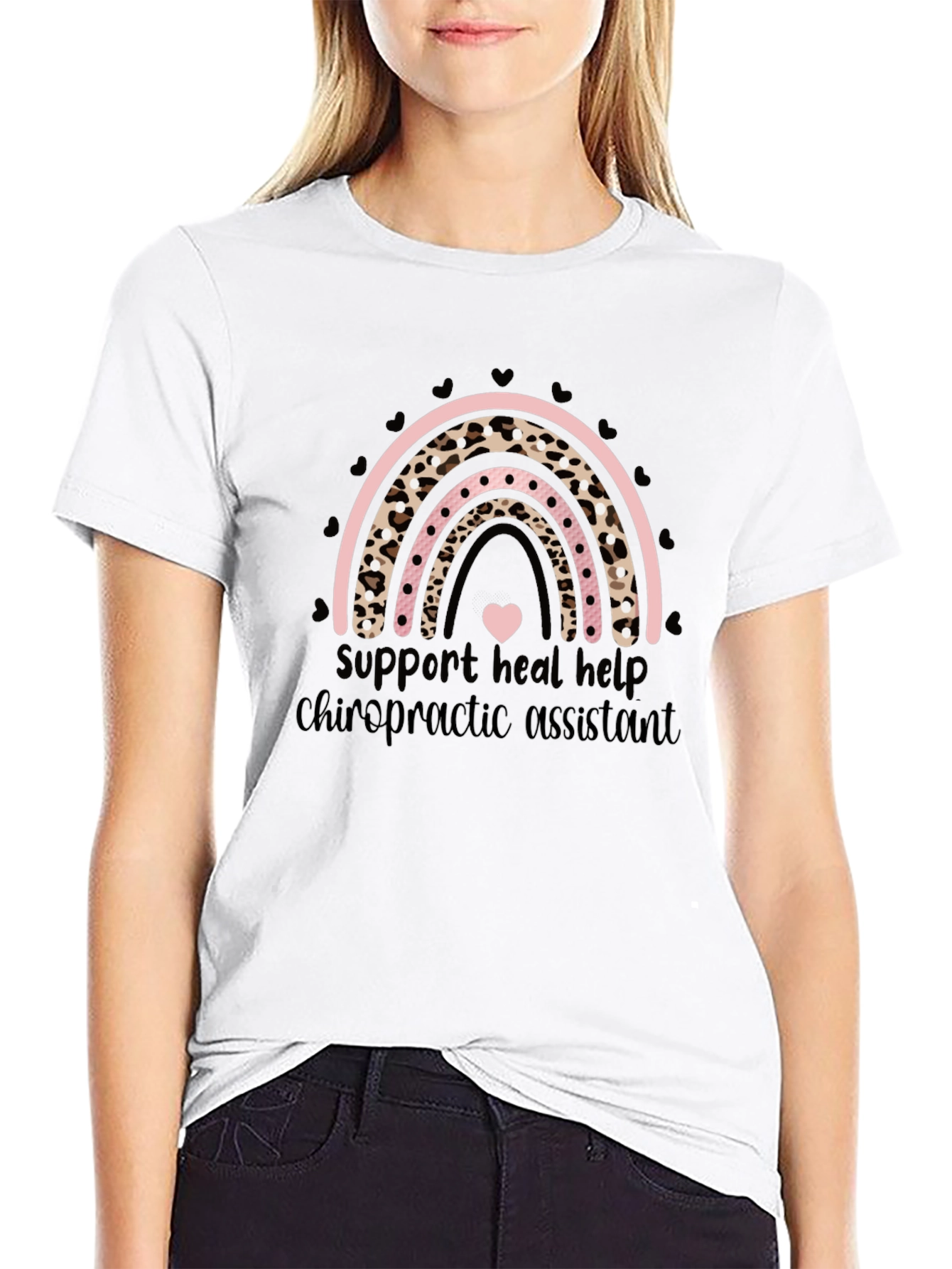 Black Chiropractic Assistant Rainbow T-Shirt view 9