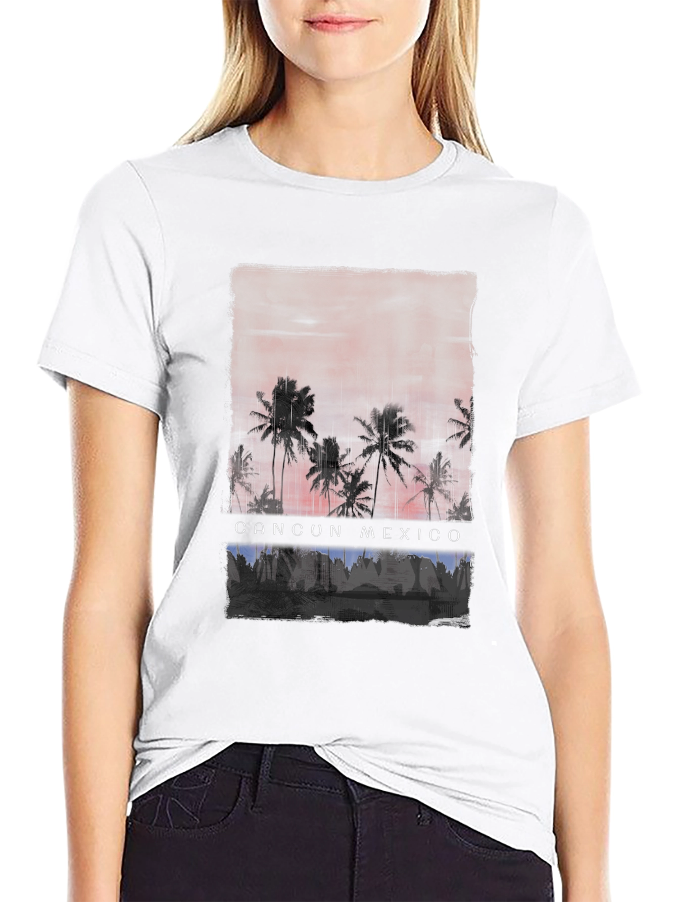 Cancun Mexico Palm Tree Graphic Tee - 9