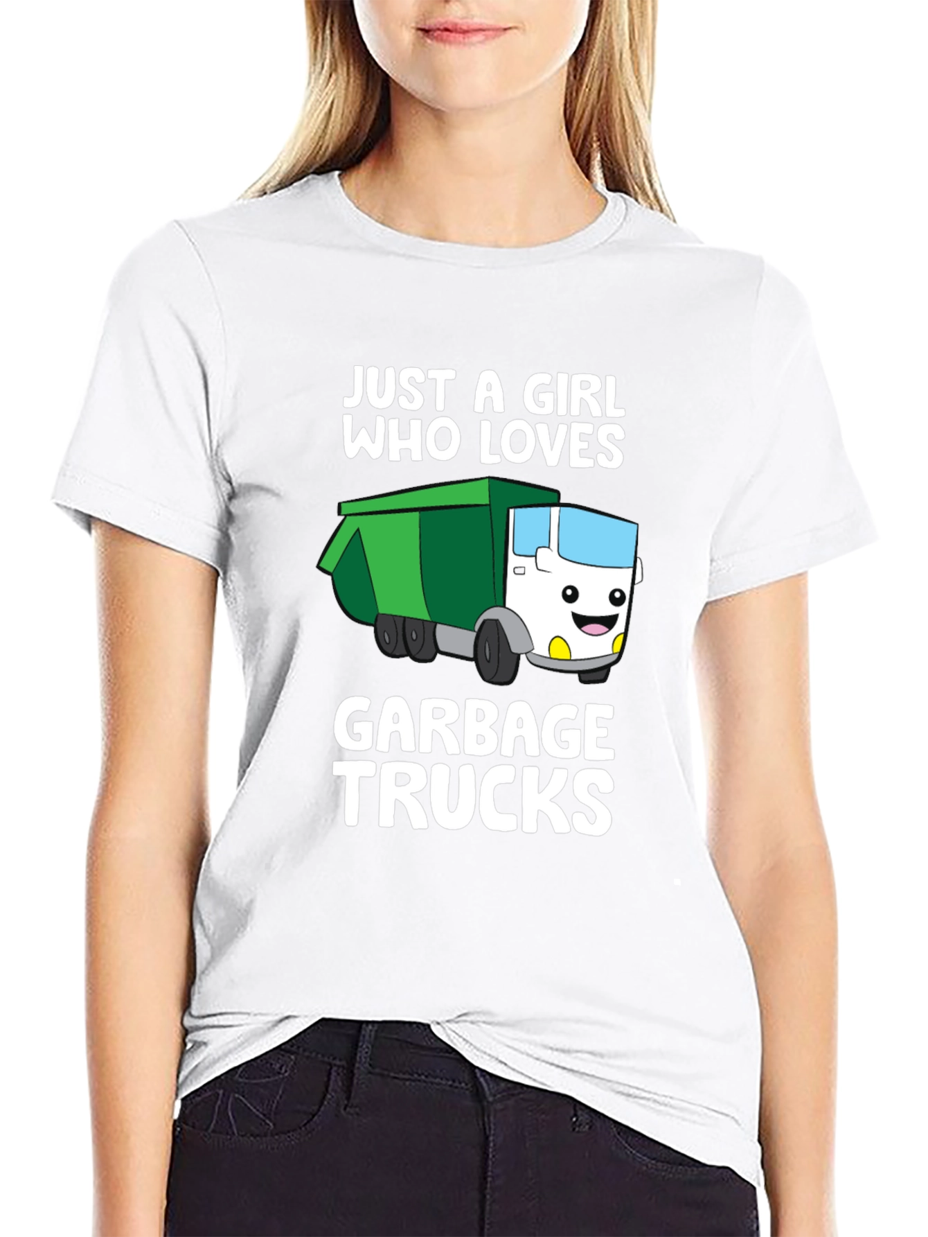 Black Girl Who Loves Garbage Trucks T-Shirt view 9