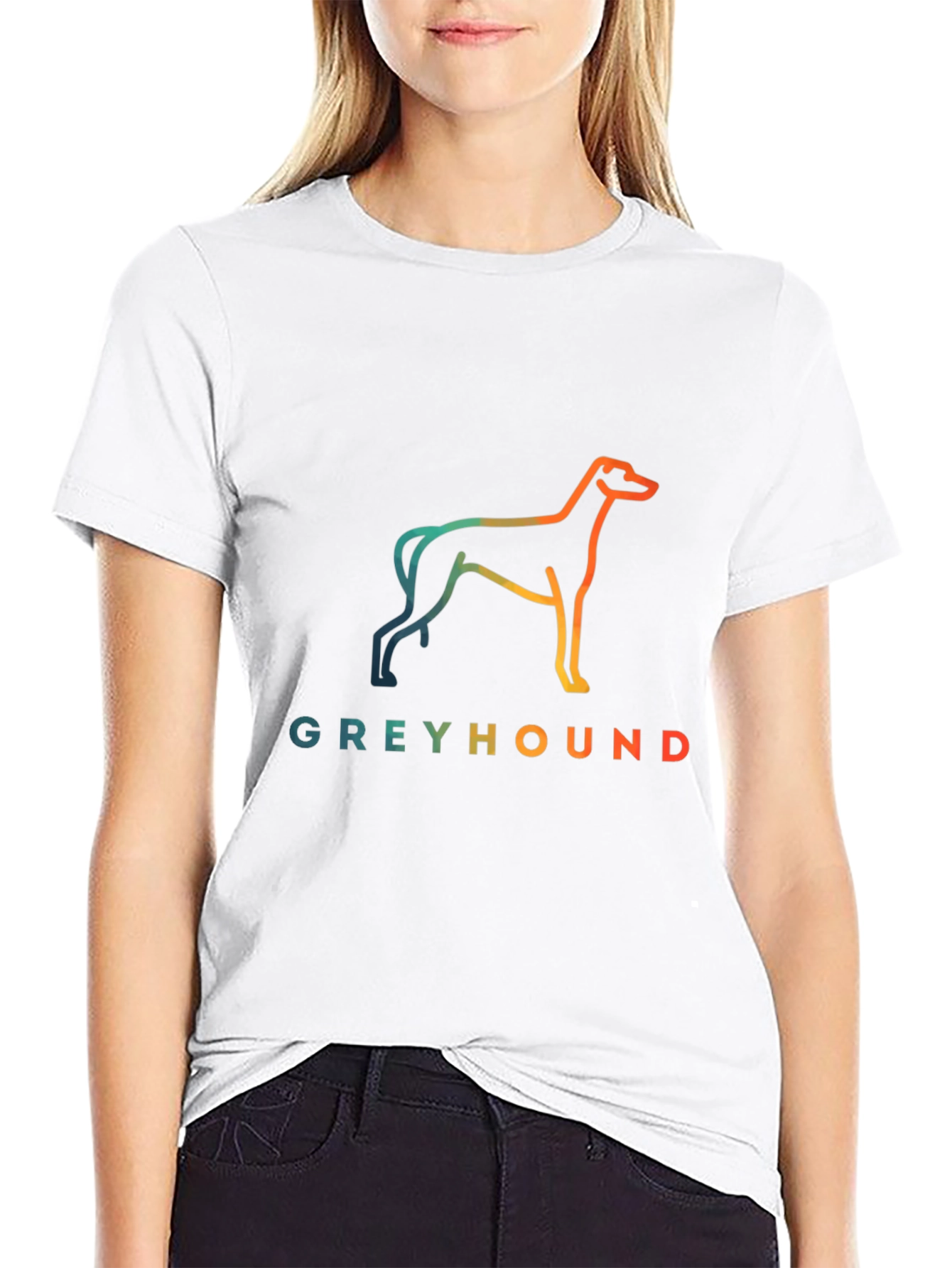 Black Greyhound Dog Graphic Tee - Unisex Black T-Shirt view 9
