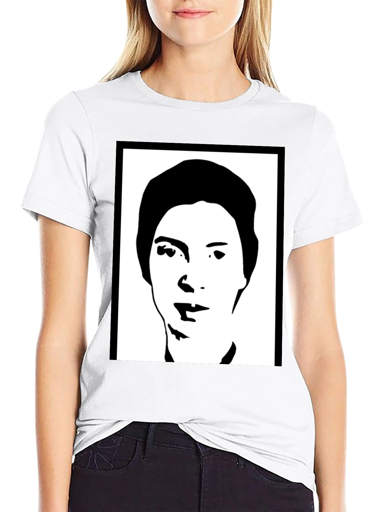 Black Black Graphic Tee - Silhouetted Face view 9