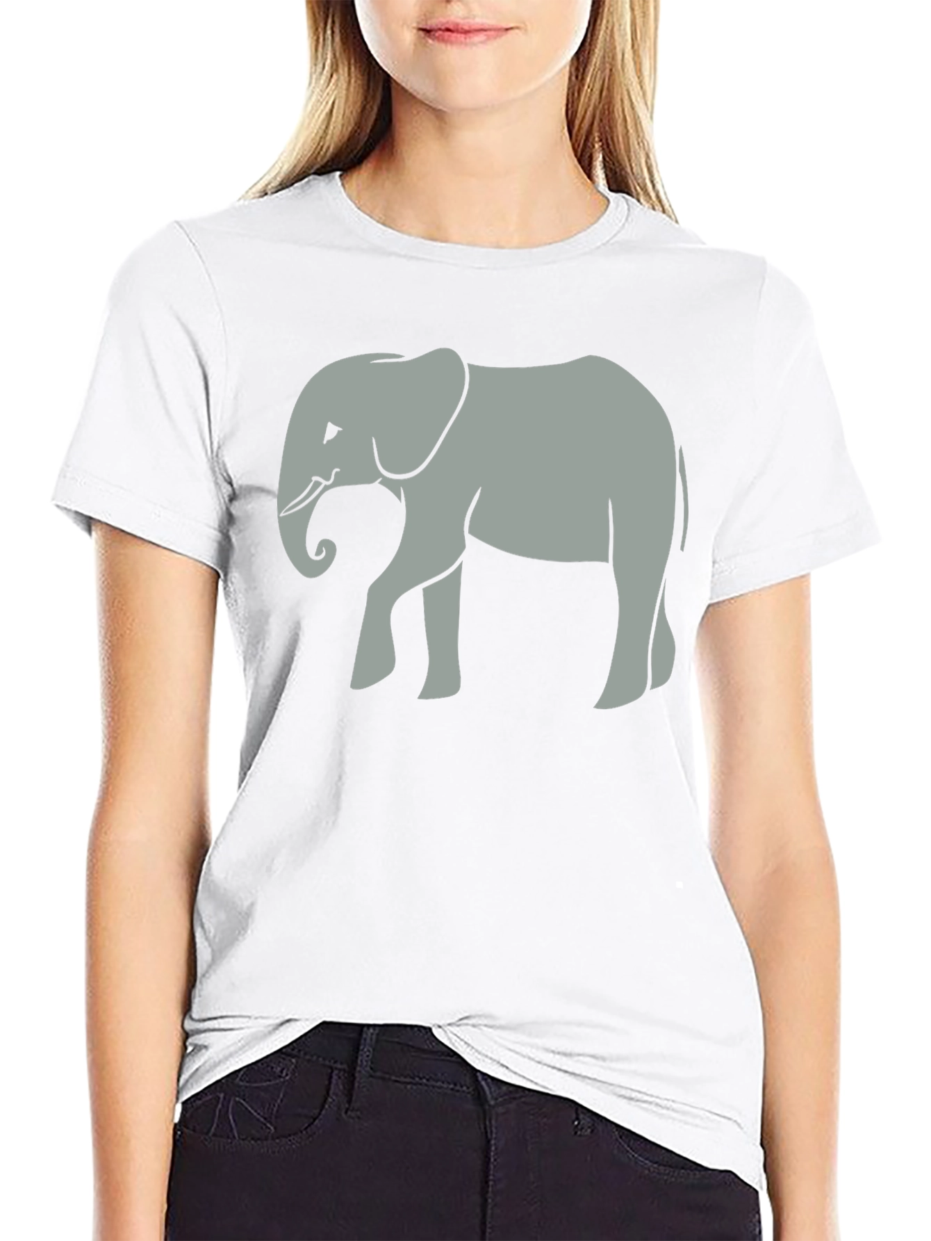 Black Elephant Graphic Tee - Unisex Black Cotton T-Shirt view 9