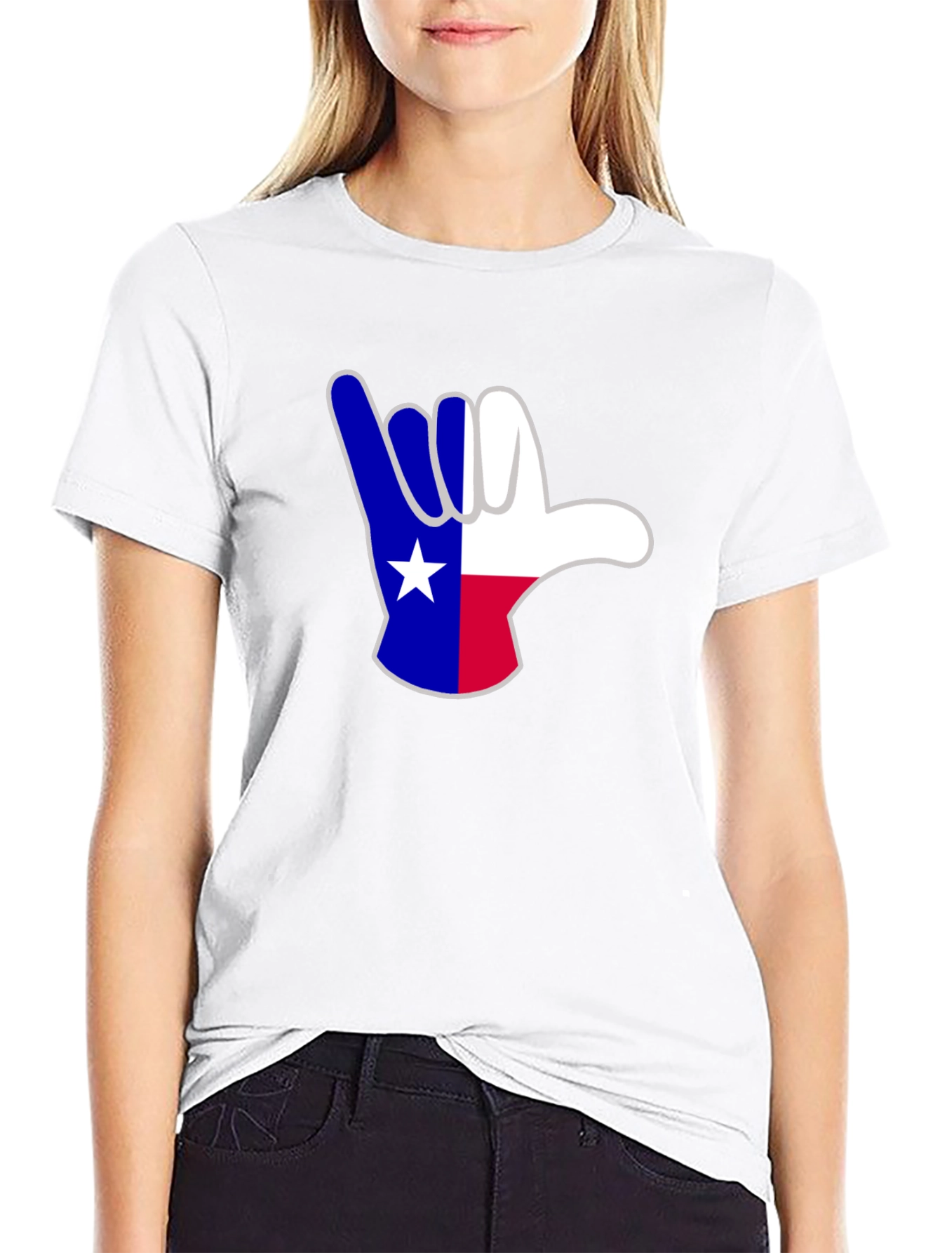 Black Texas Shaka Hand Sign T-Shirt view 9
