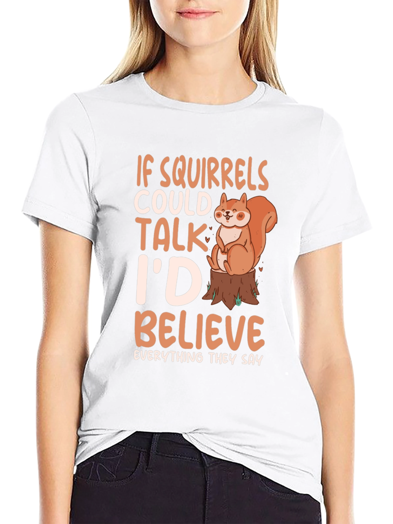 Black Squirrel Lover Tee - If Squirrels Could Talk T-Shirt view 9