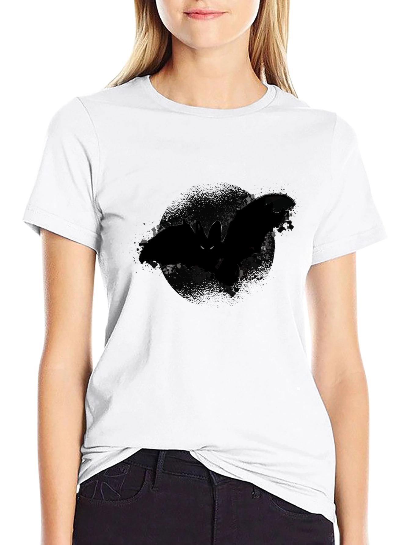 Black Men's Black Bat Graphic Tee view 9