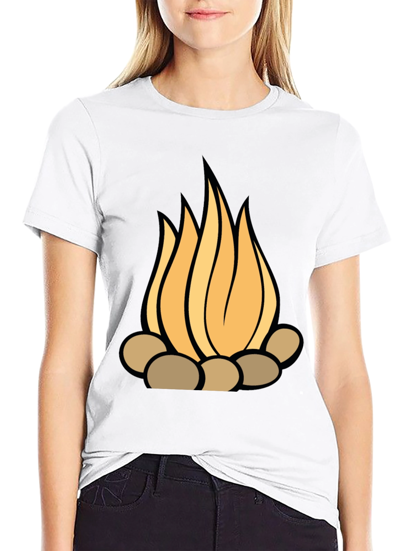 Black Campfire Graphic Tee - Stylish Black T-Shirt view 9