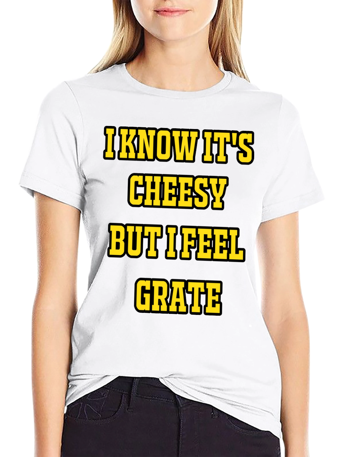Black Cheesy Grate Pun T-Shirt - Black view 9