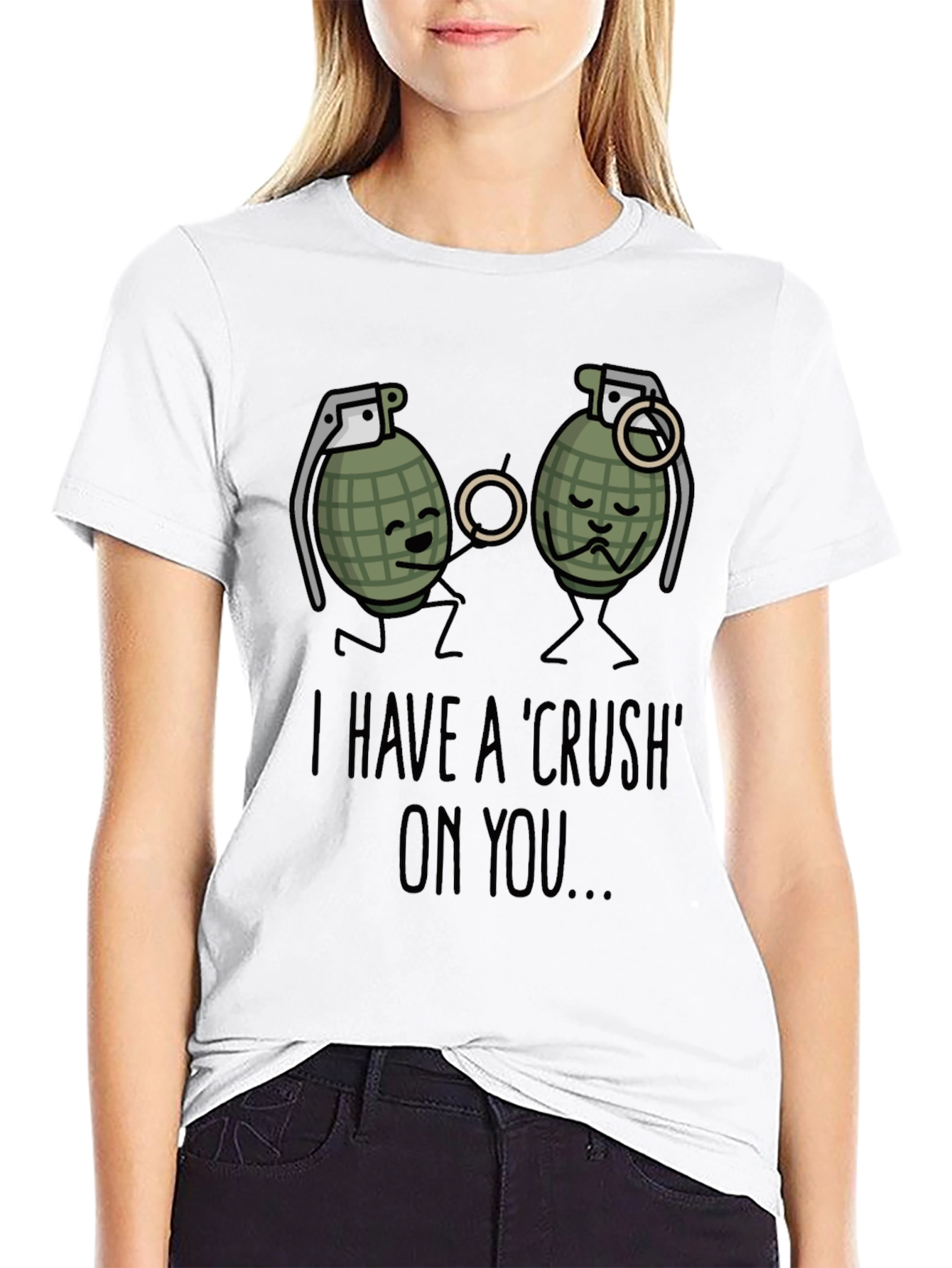 Black I Have A Crush On You T-Shirt Funny Grenade view 9