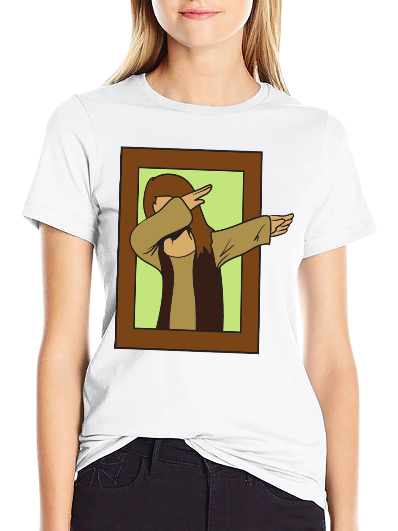 Black Dabbing Jesus Graphic Tee - Novelty Black T-Shirt view 9