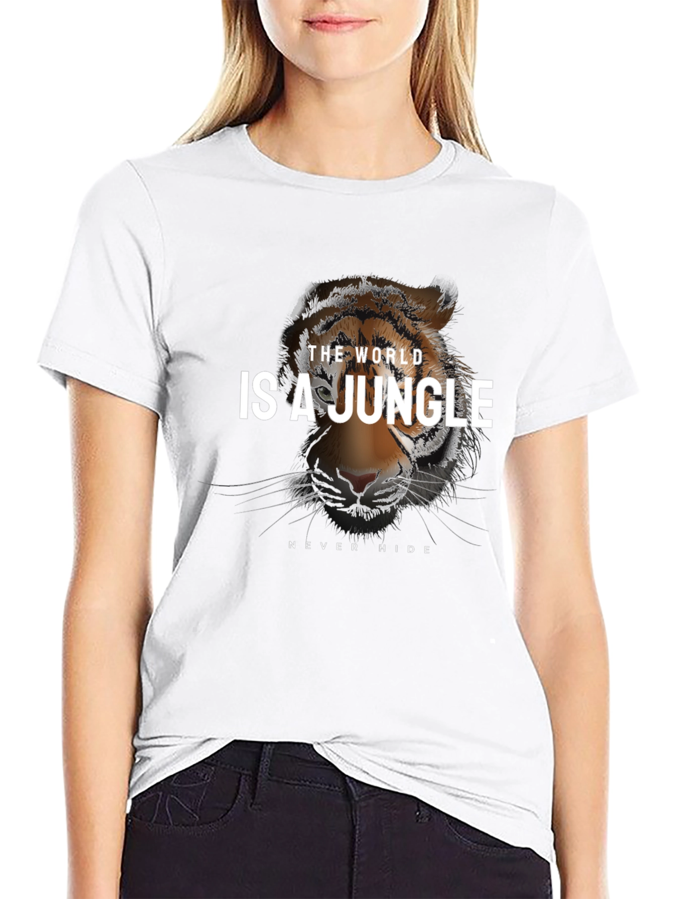 Black The World is a Jungle Graphic T-Shirt - Black view 9
