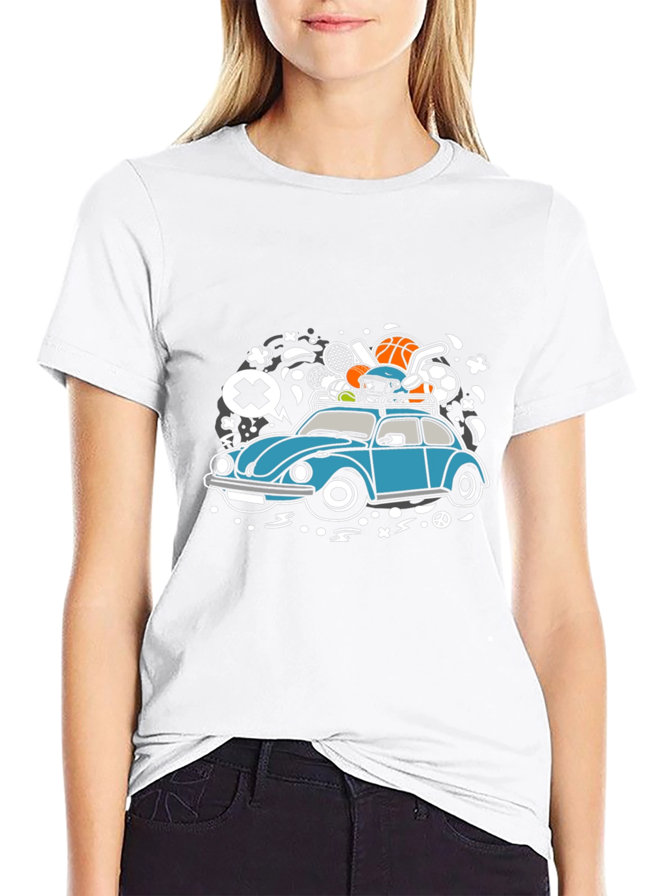 Black Sports Car Graphic Tee view 9