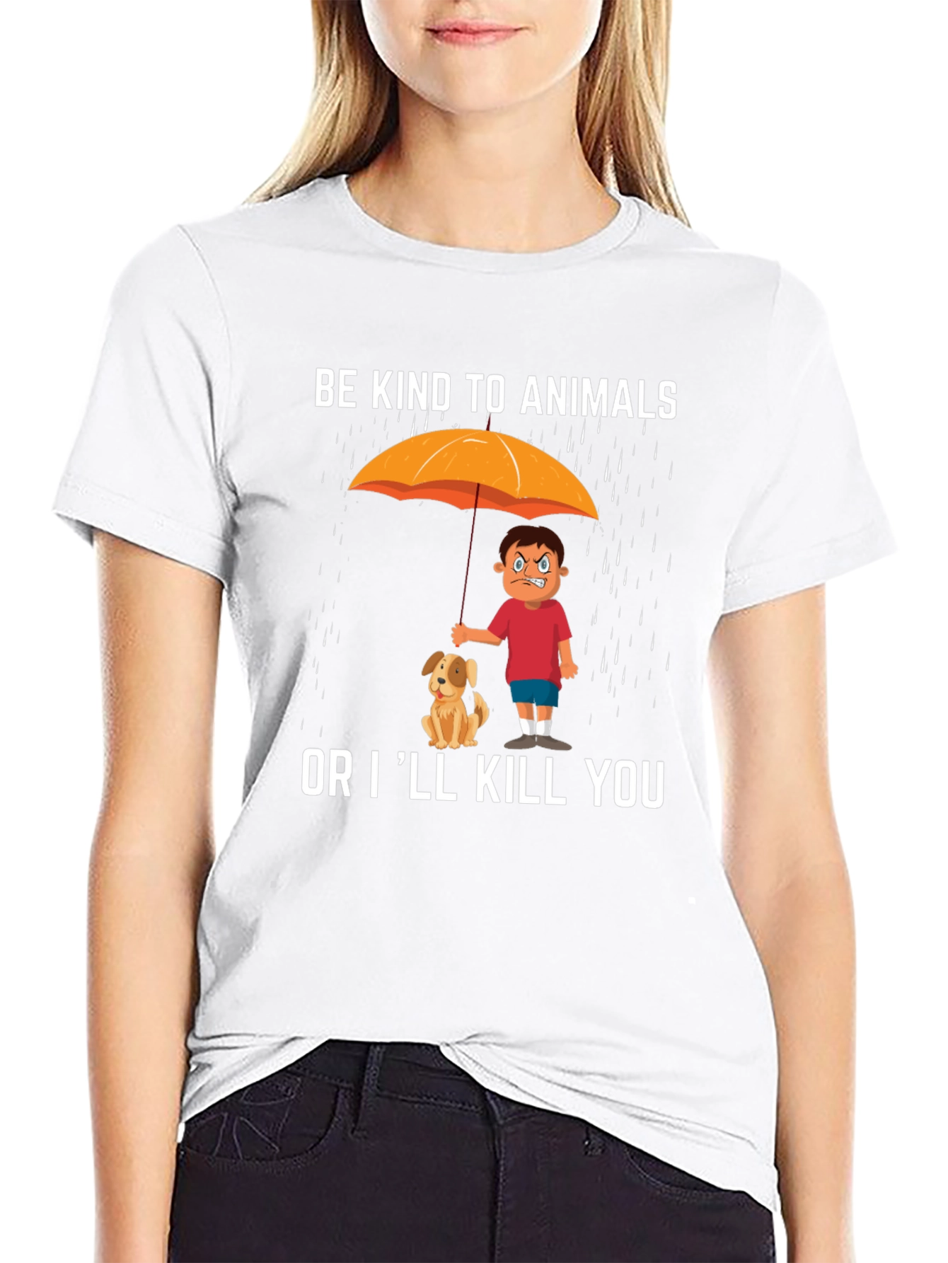 Black Be Kind to Animals Graphic T-Shirt view 9