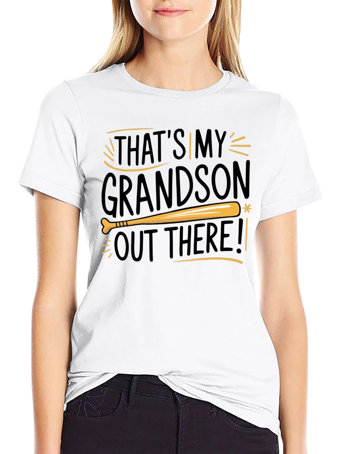 Black That's My Grandson Out There T-Shirt - Baseball Tee view 9