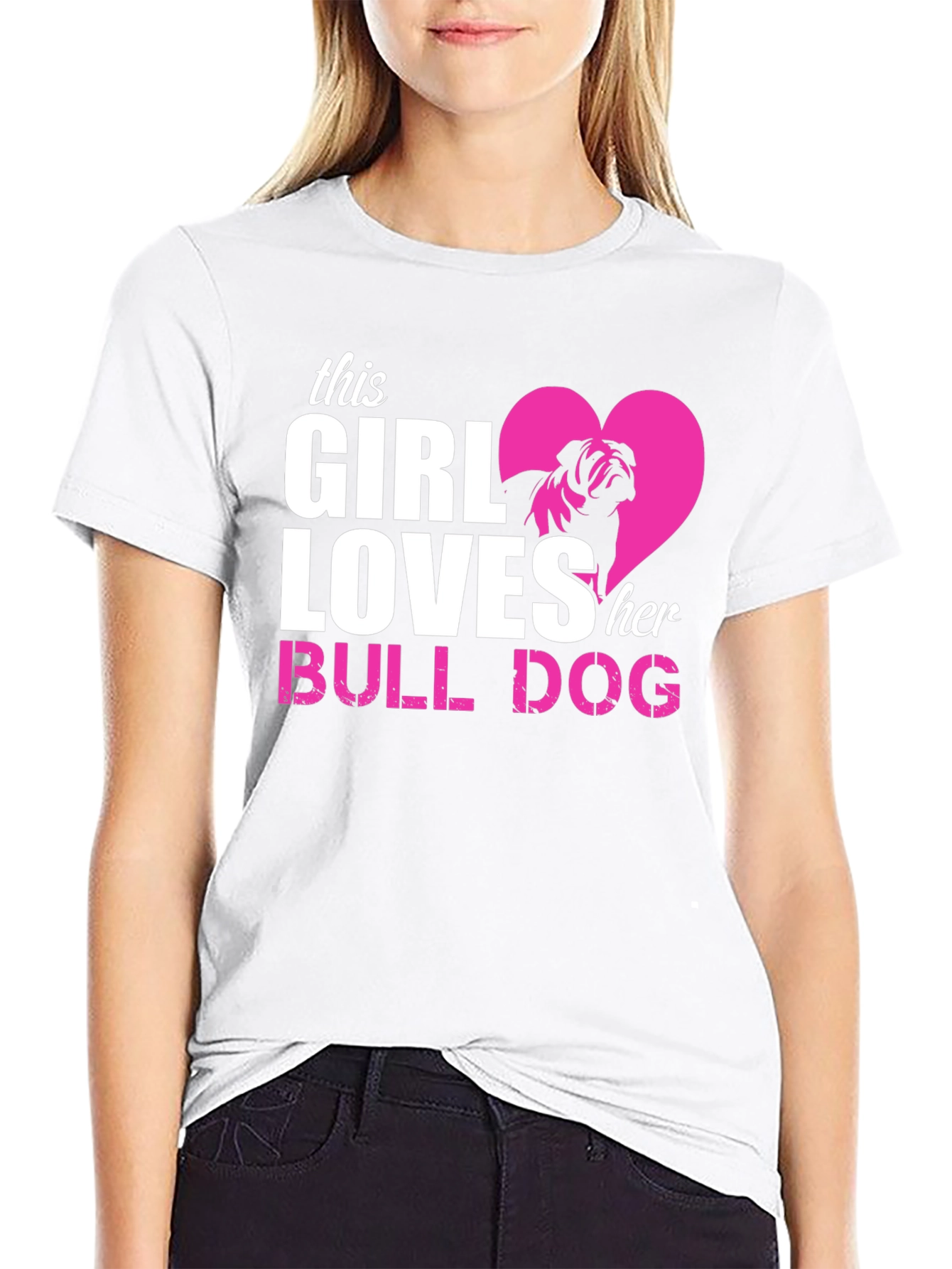 Black Girl Loves Bulldog T-Shirt view 9