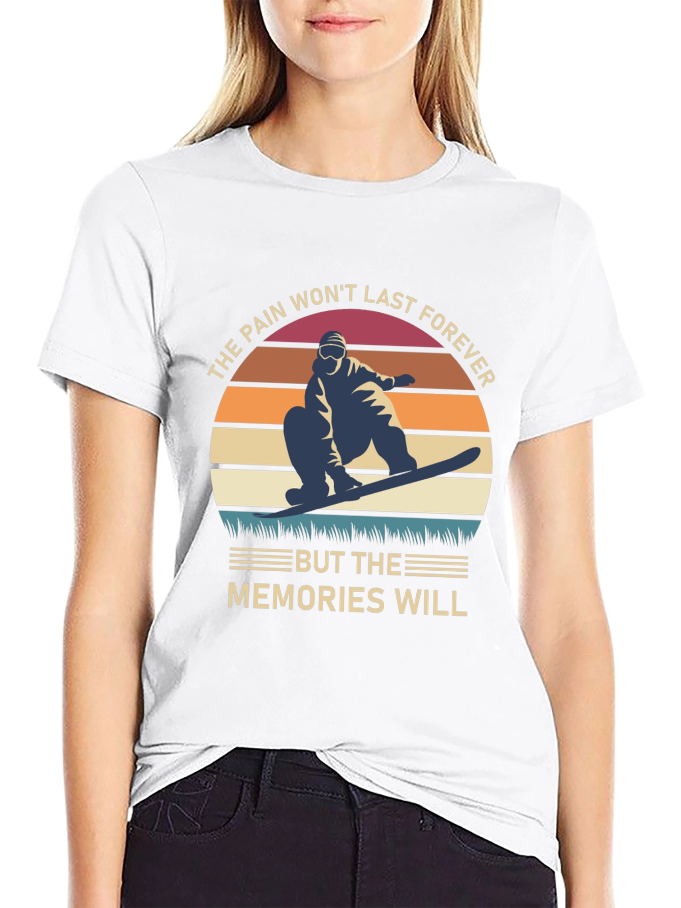Black Snowboard Memories Graphic T-Shirt view 9