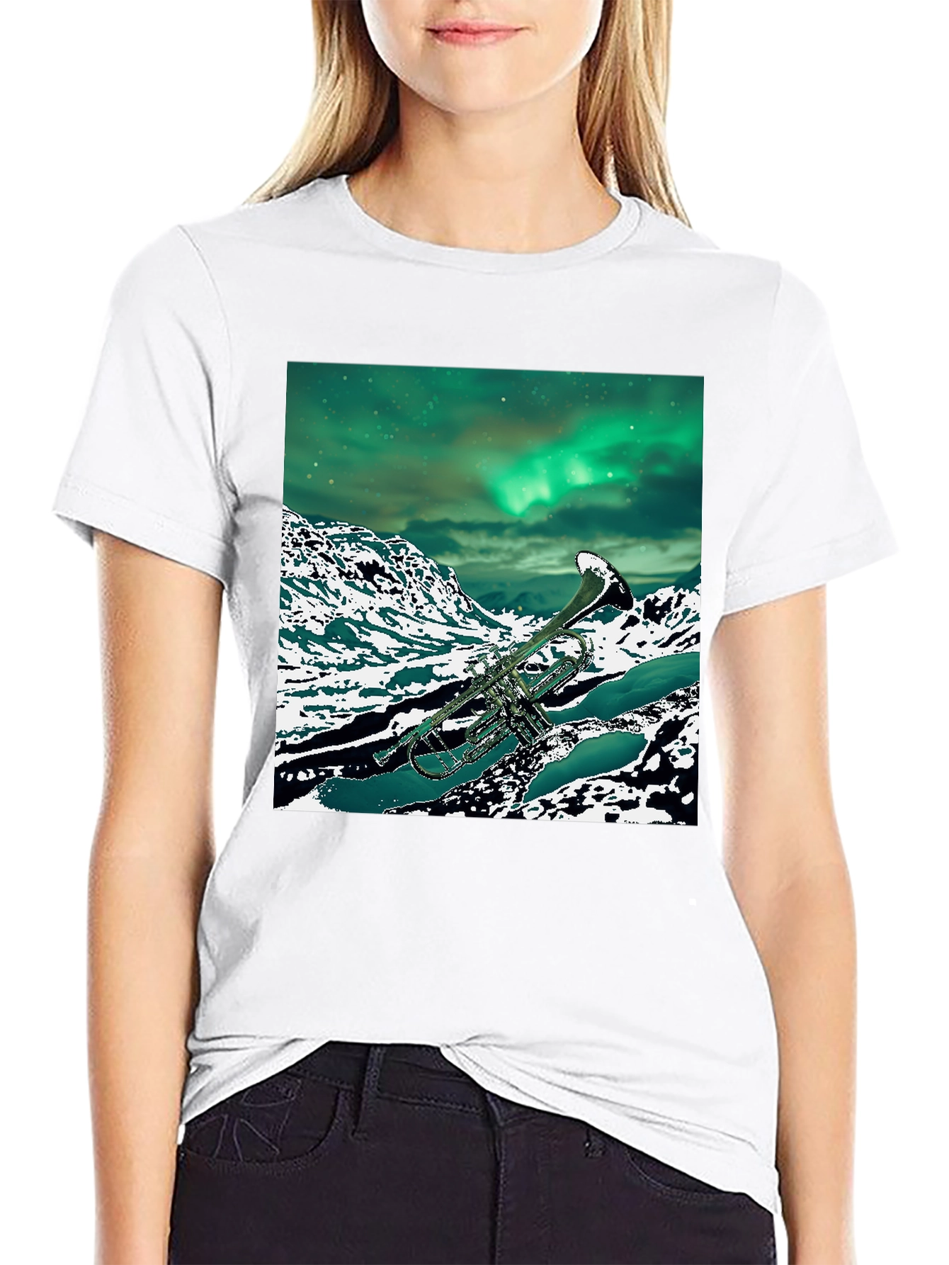Black Trumpet Aurora Borealis T-Shirt view 9