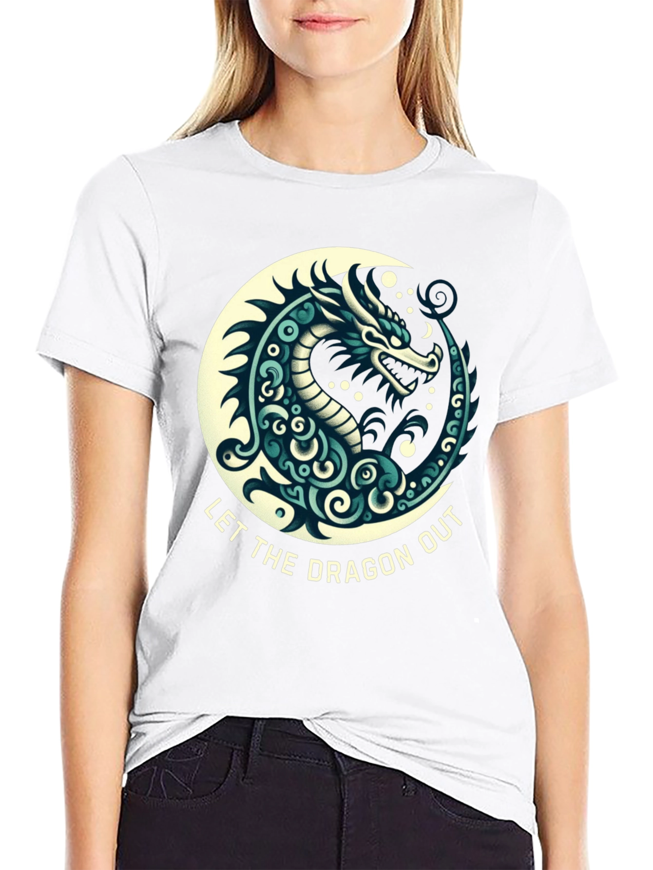 Black Let The Dragon Out Black T-Shirt view 9