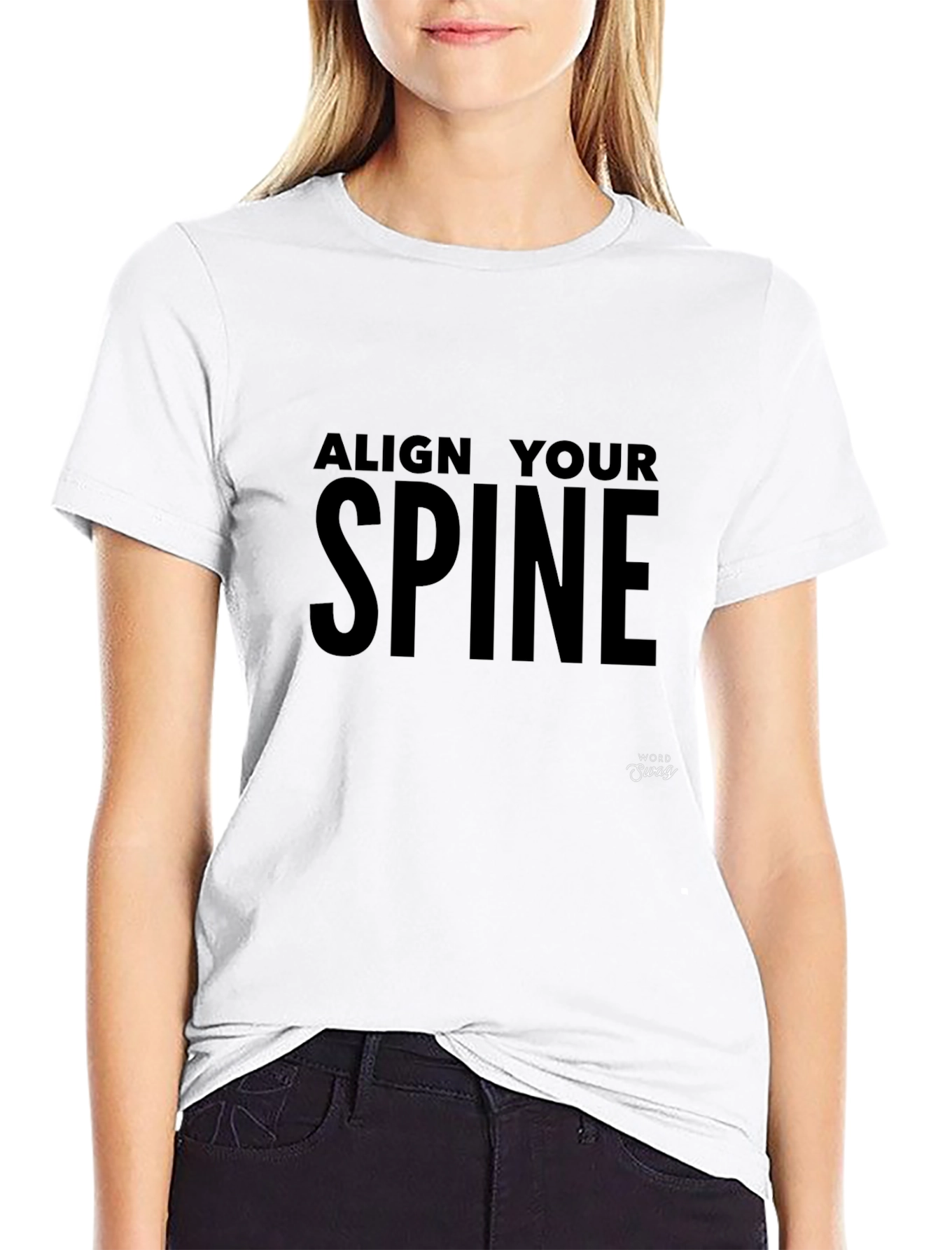 Black Align Your Spine Graphic Tee - Men's Black T-Shirt view 9