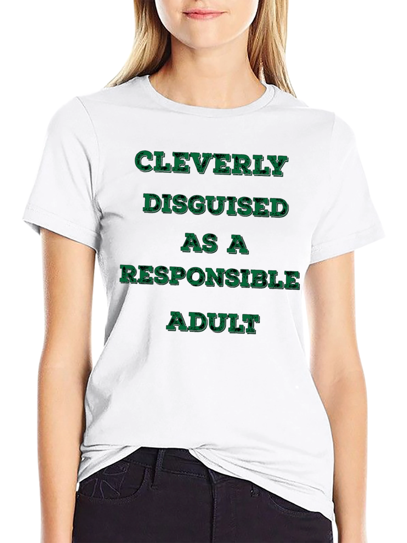 Black Cleverly Disguised Responsible Adult Graphic Tee view 9