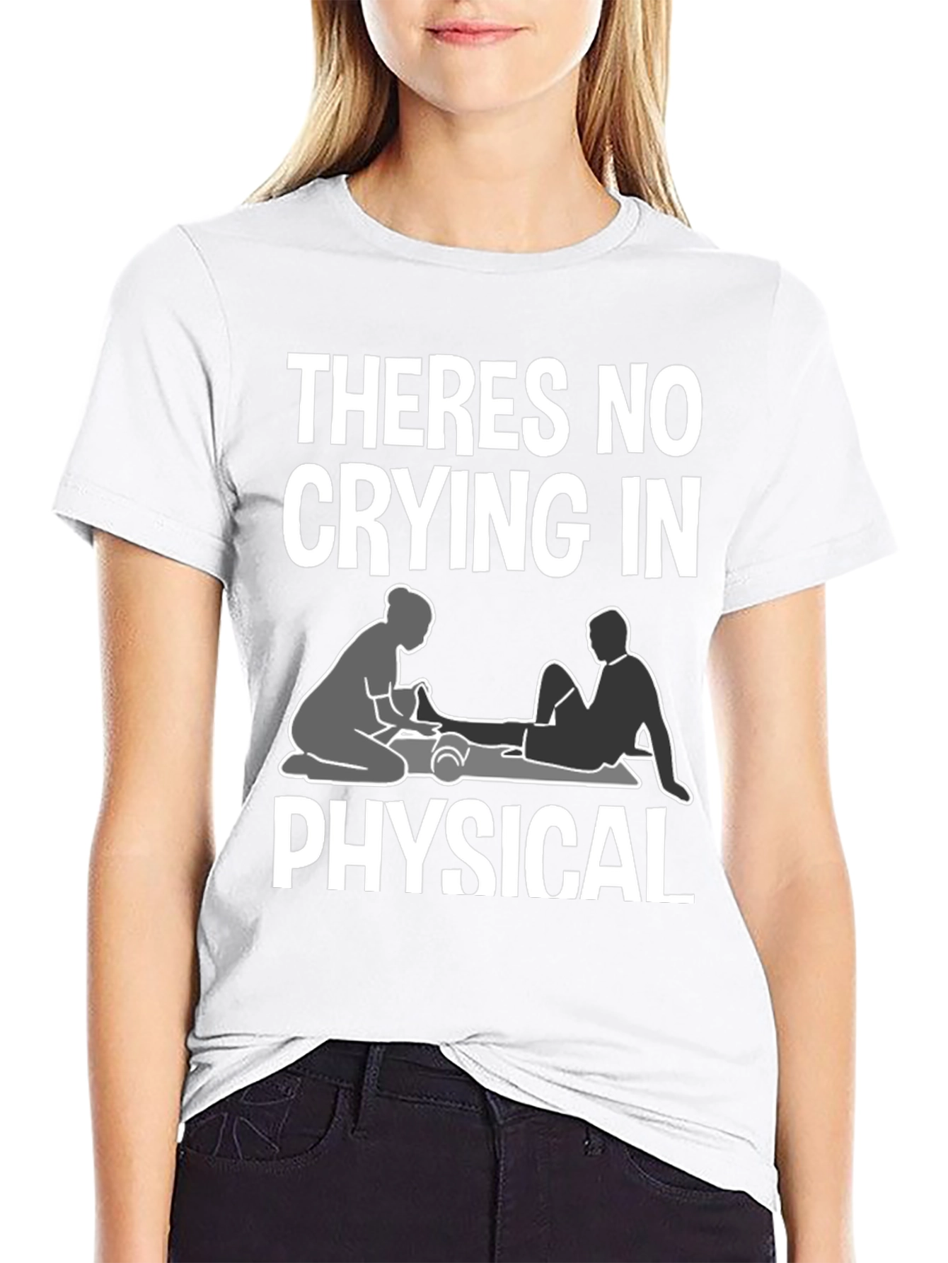Black Theres No Crying In Physical Therapy T-Shirt view 9
