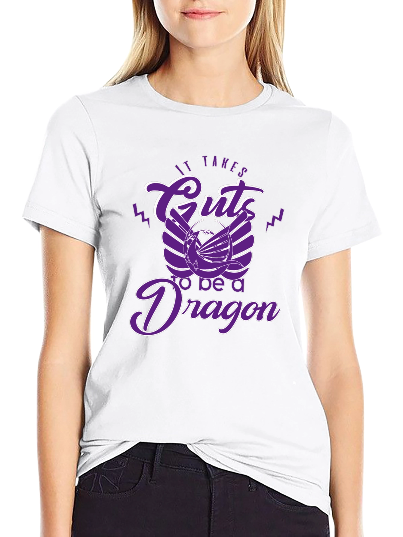 Black It Takes Guts to be a Dragon T-Shirt view 9