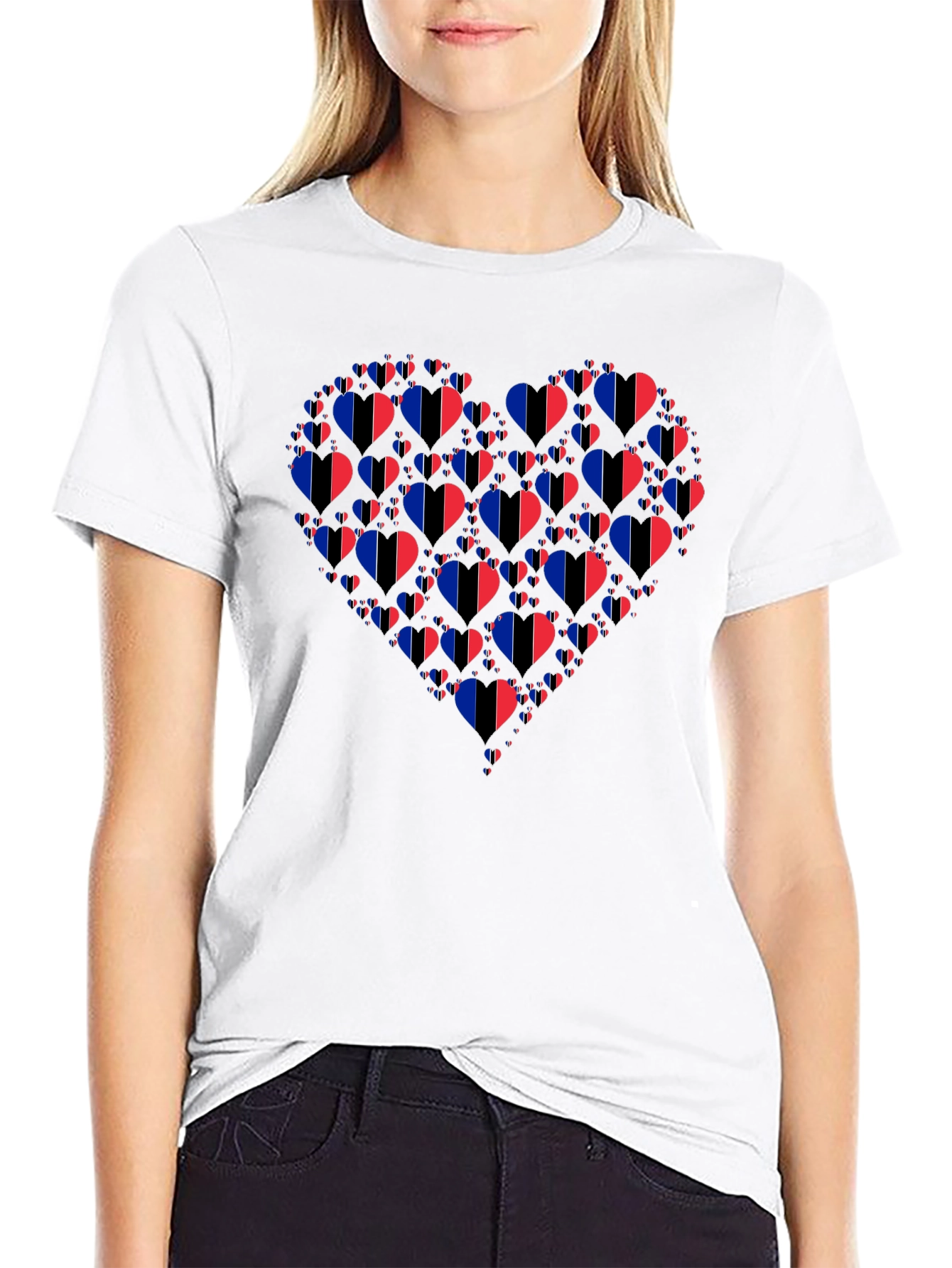Black Heart of Flags T-Shirt - Unique Graphic Tee view 9