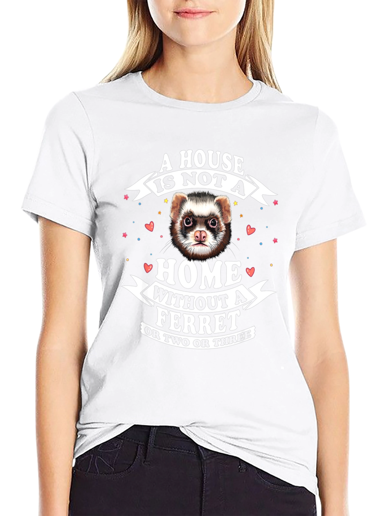 Black Funny Ferret T-Shirt: A House is Not a Home Without a Ferret view 9