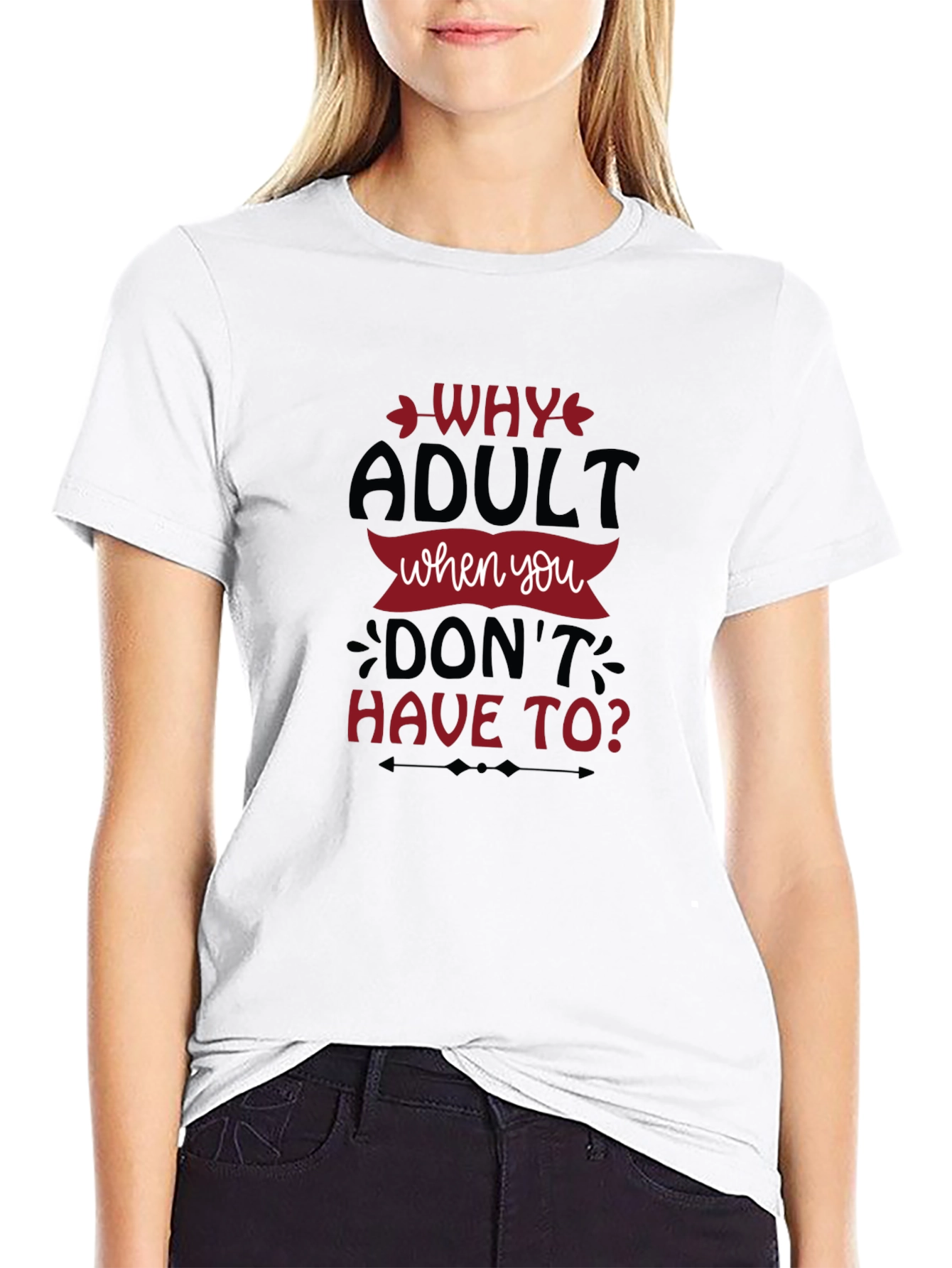 Black Why Adult Funny Slogan Graphic Tee view 9